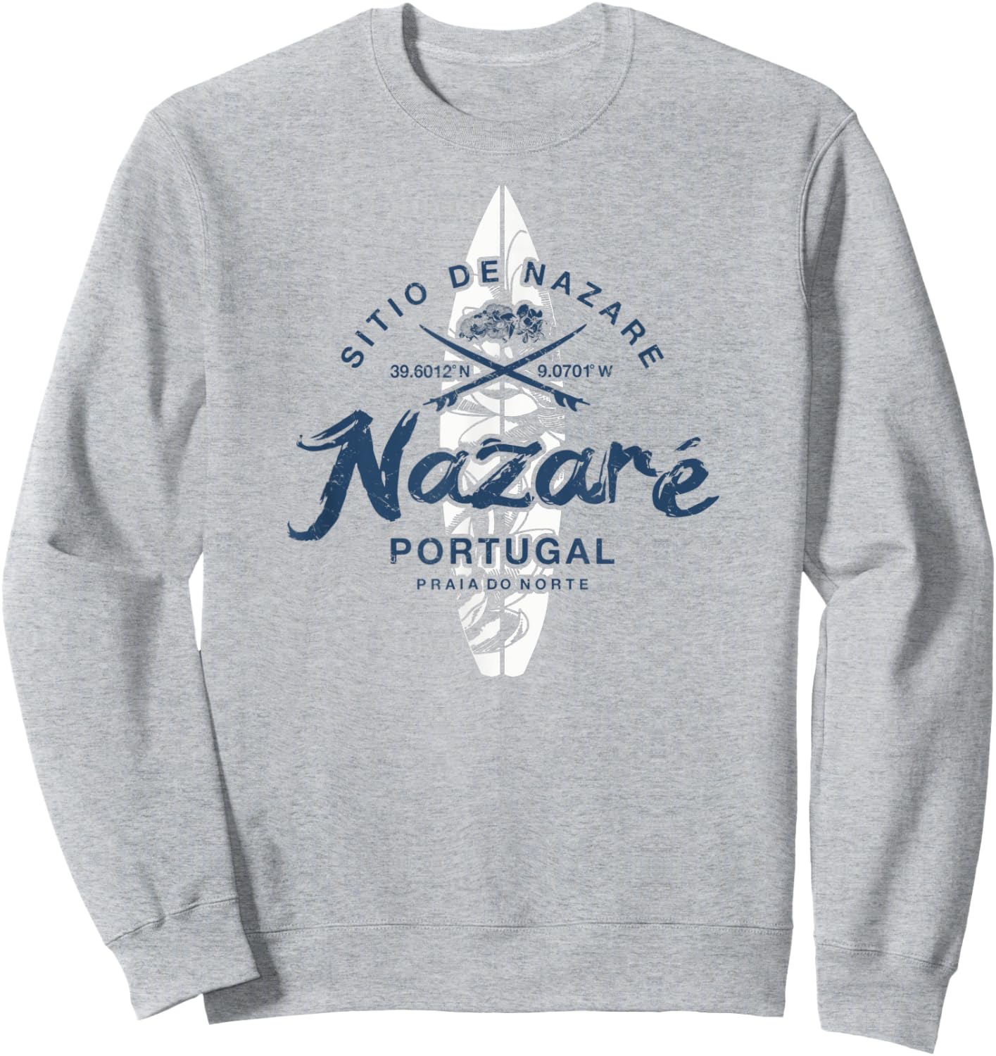 Nazare Portugal Praia do Norte Surfing Vintage Sweatshirt - Sweatshirt | Ash
