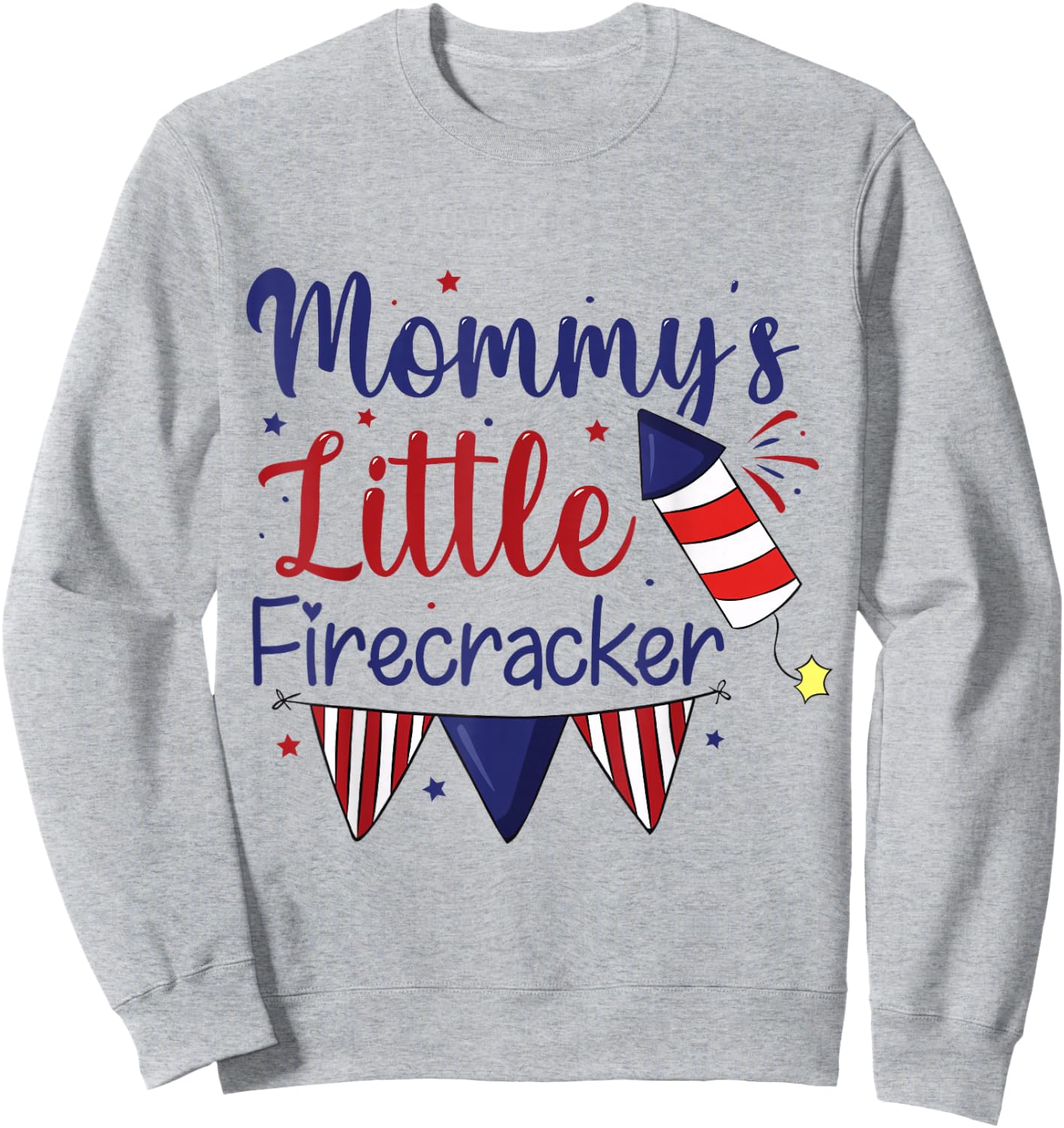 Cute 4th of July Mommy's Little Firecracker Kids Toddlers Sweatshirt - Sweatshirt | Ash