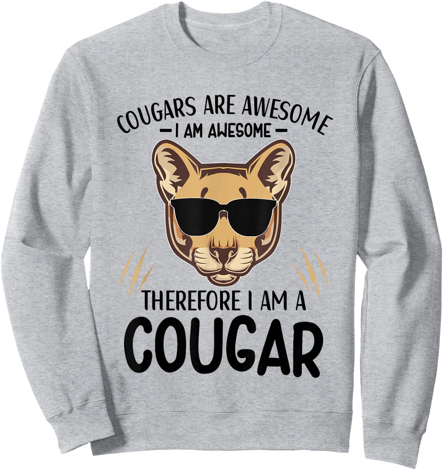 Cougars Are Awesome Cougar Lover Animal Sweatshirt - Sweatshirt | Ash