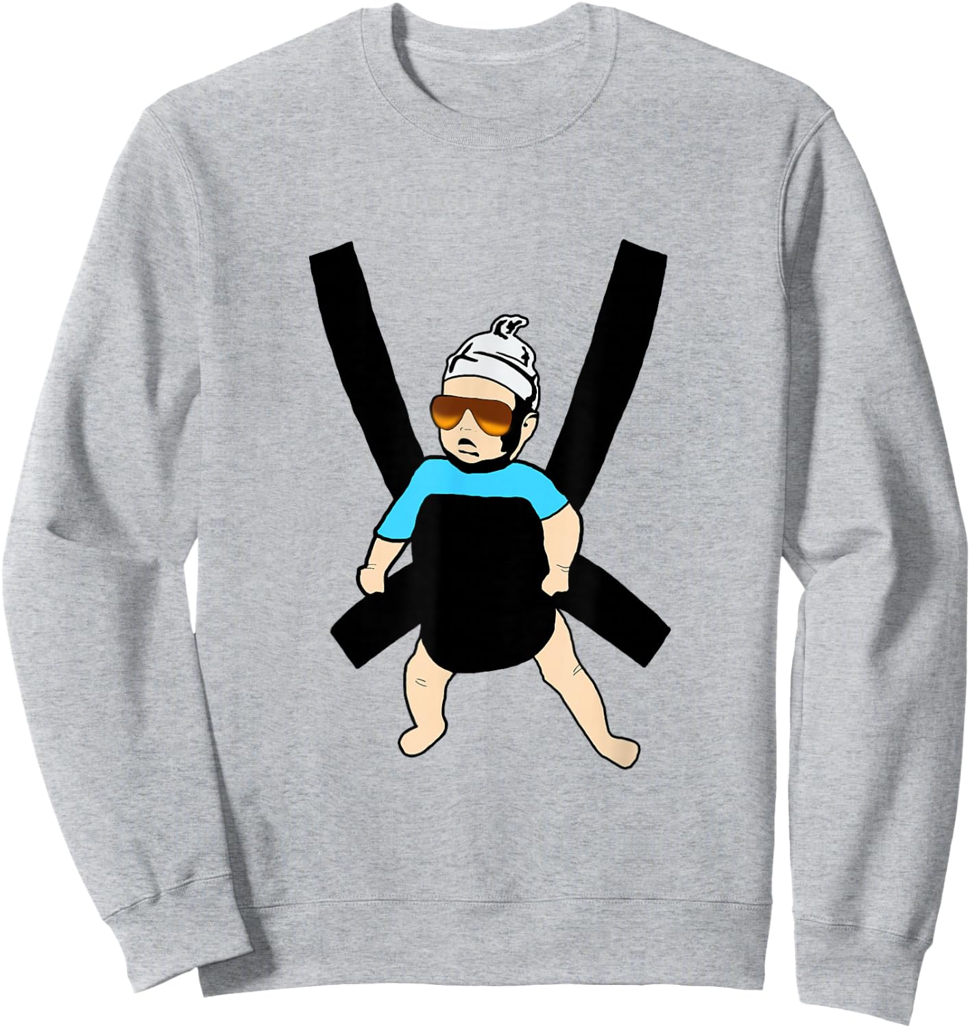 Carlos - Hangover Baby with Sunglasses in a Strap Sweatshirt - Sweatshirt | Ash