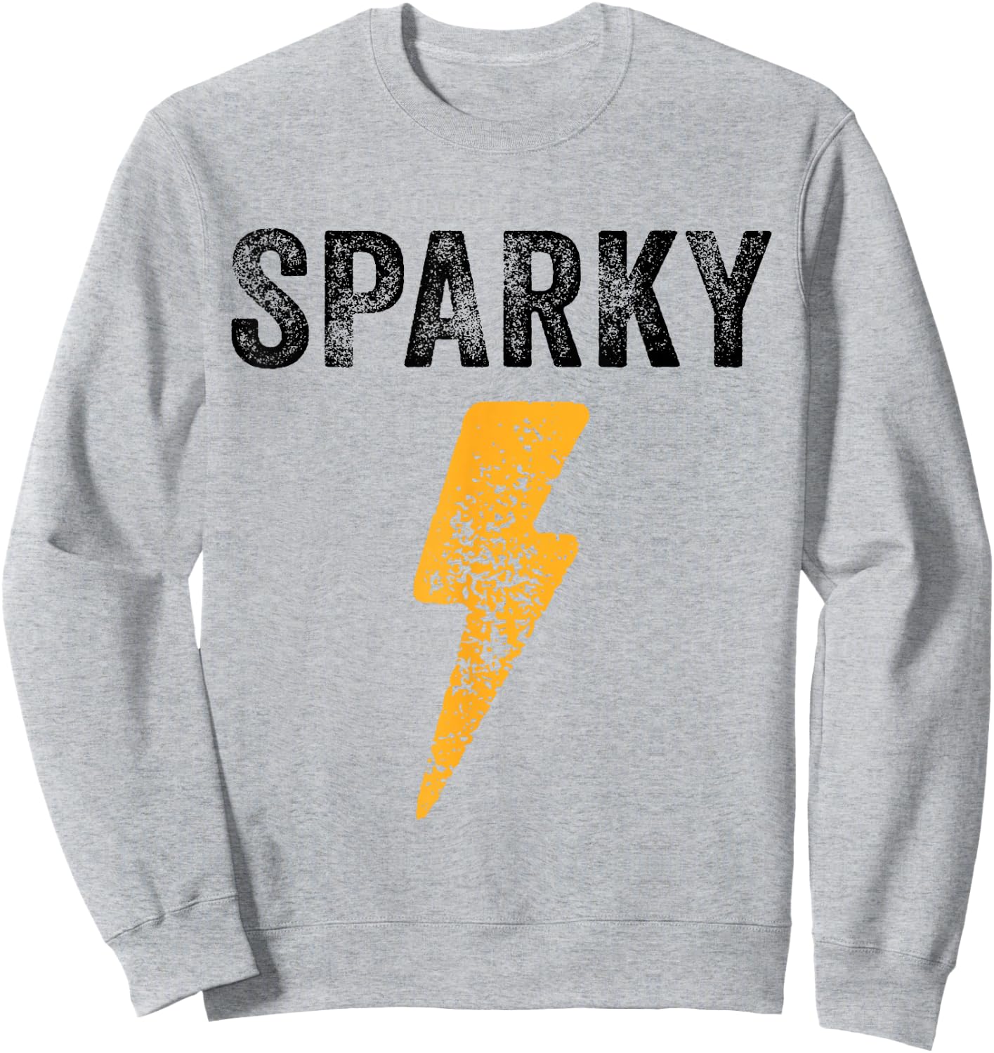 Electrician Funny Sparky Nickname Lightning Bolt Distressed Sweatshirt - Sweatshirt | Ash