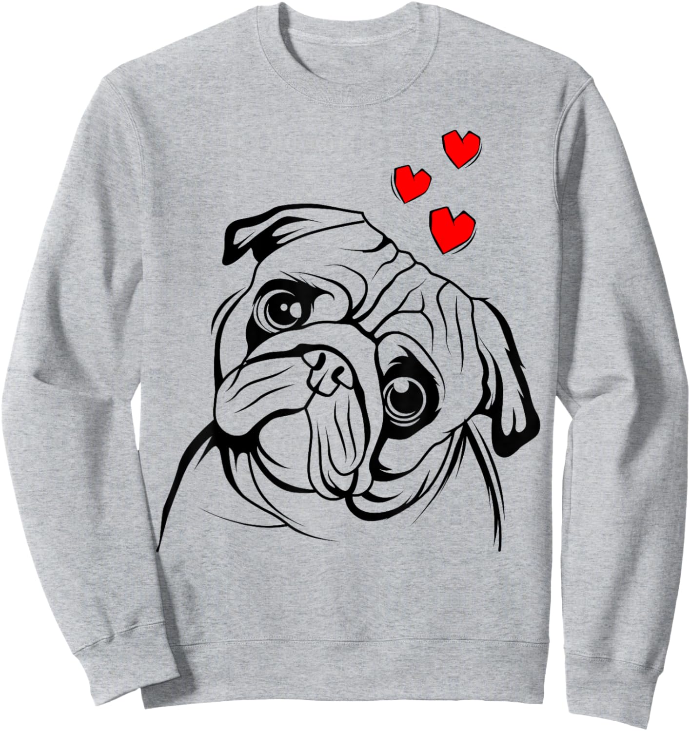 Pug Love Cute Dog Lover Owner Funny Gift Sweatshirt - Sweatshirt | Ash