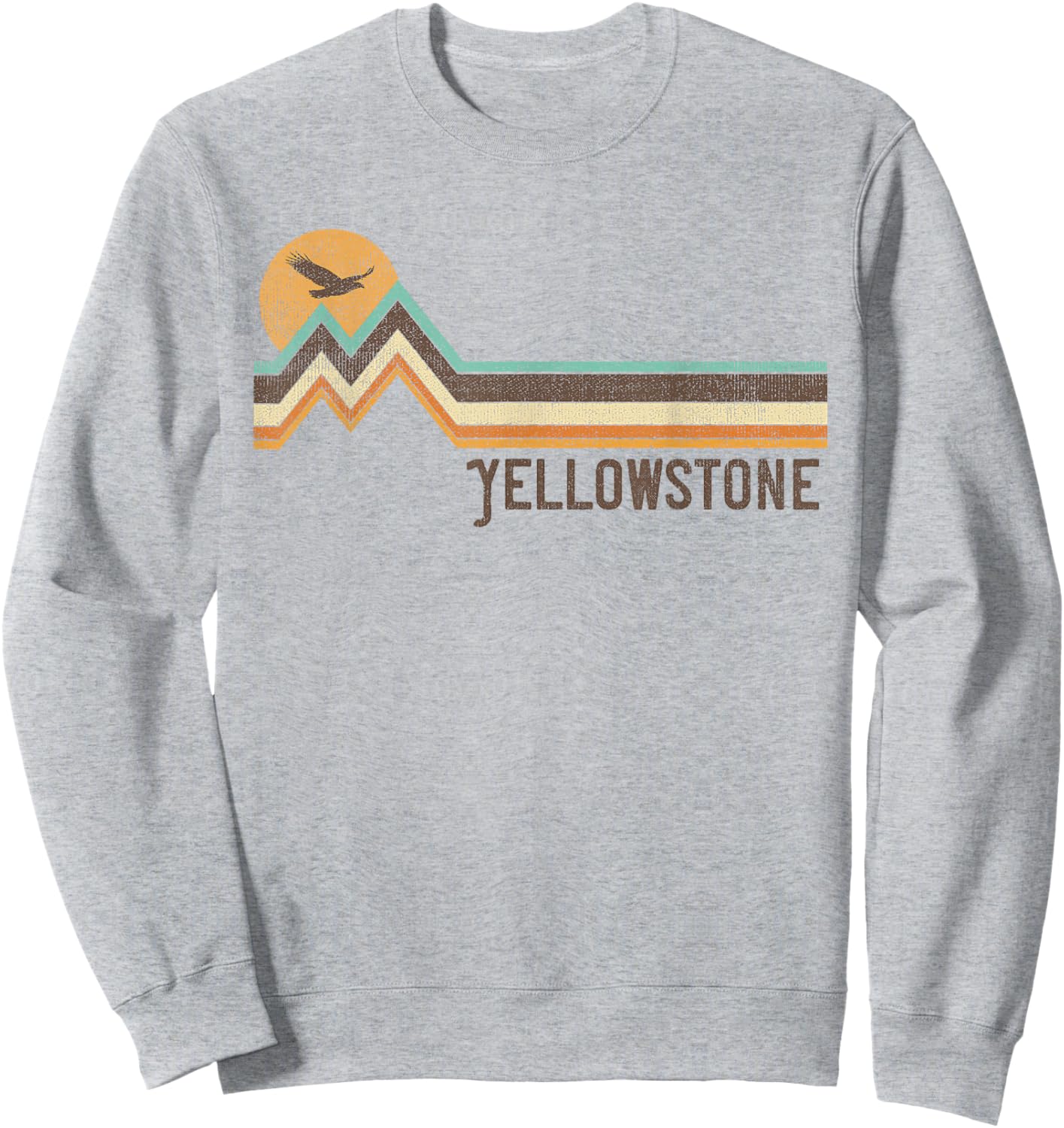 Yellowstone National Park 70s 80s Retro Vintage Distressed Sweatshirt - Sweatshirt | Ash