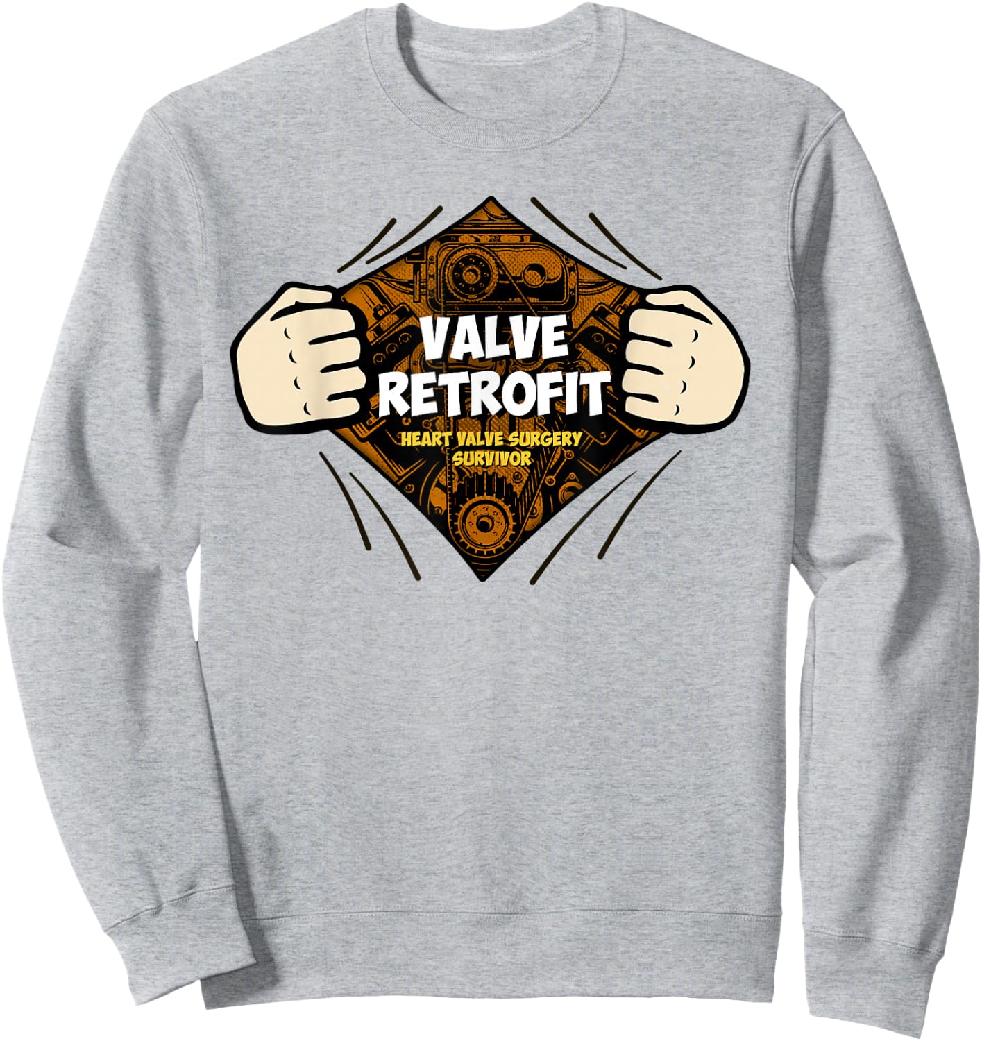 Heart Surgery Recovery Gift Valve Retrofit Survivors Sweatshirt - Sweatshirt | Ash