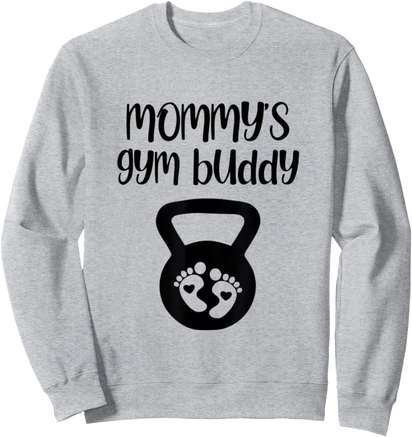 Mommy's Gym Buddy Pregnant Kettlebell Lifting Bodybuilding Sweatshirt - Sweatshirt | Ash