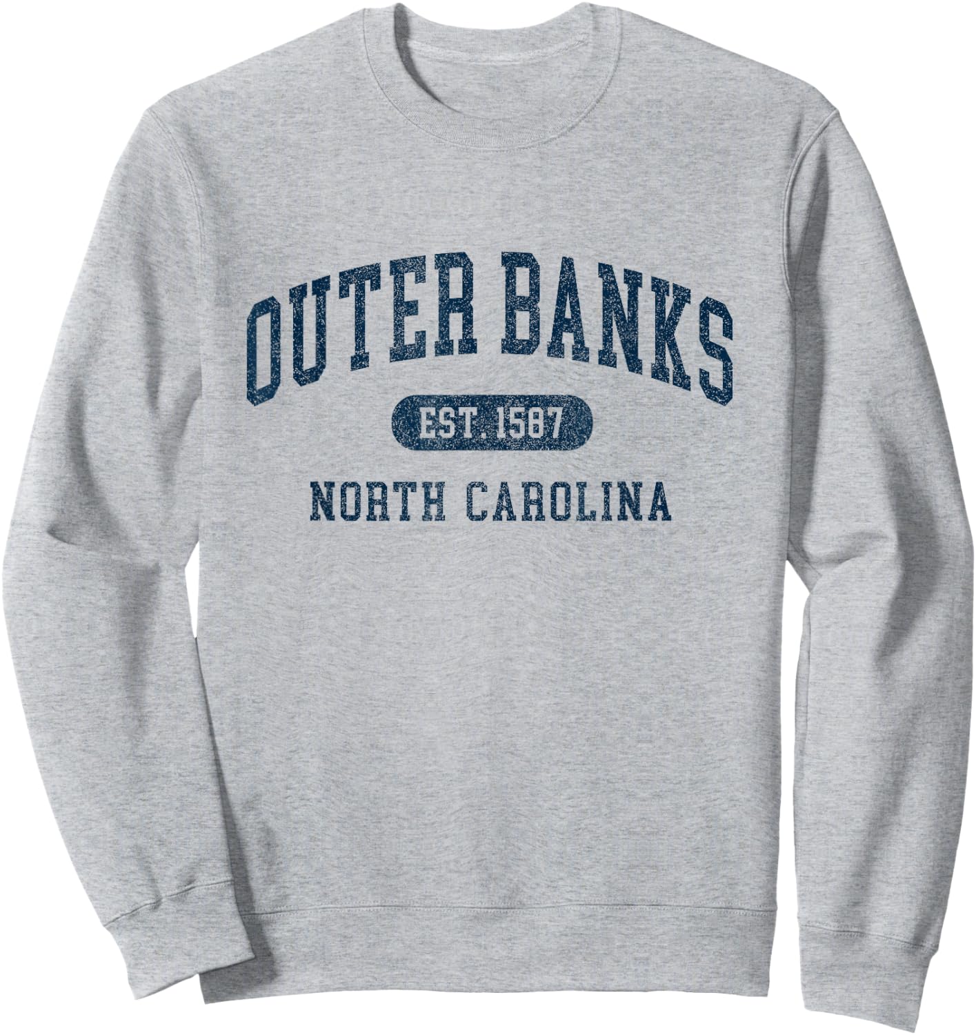 Outer Banks Est 1587 OBX North Carolina NC Vintage Retro Sweatshirt - Sweatshirt | Ash