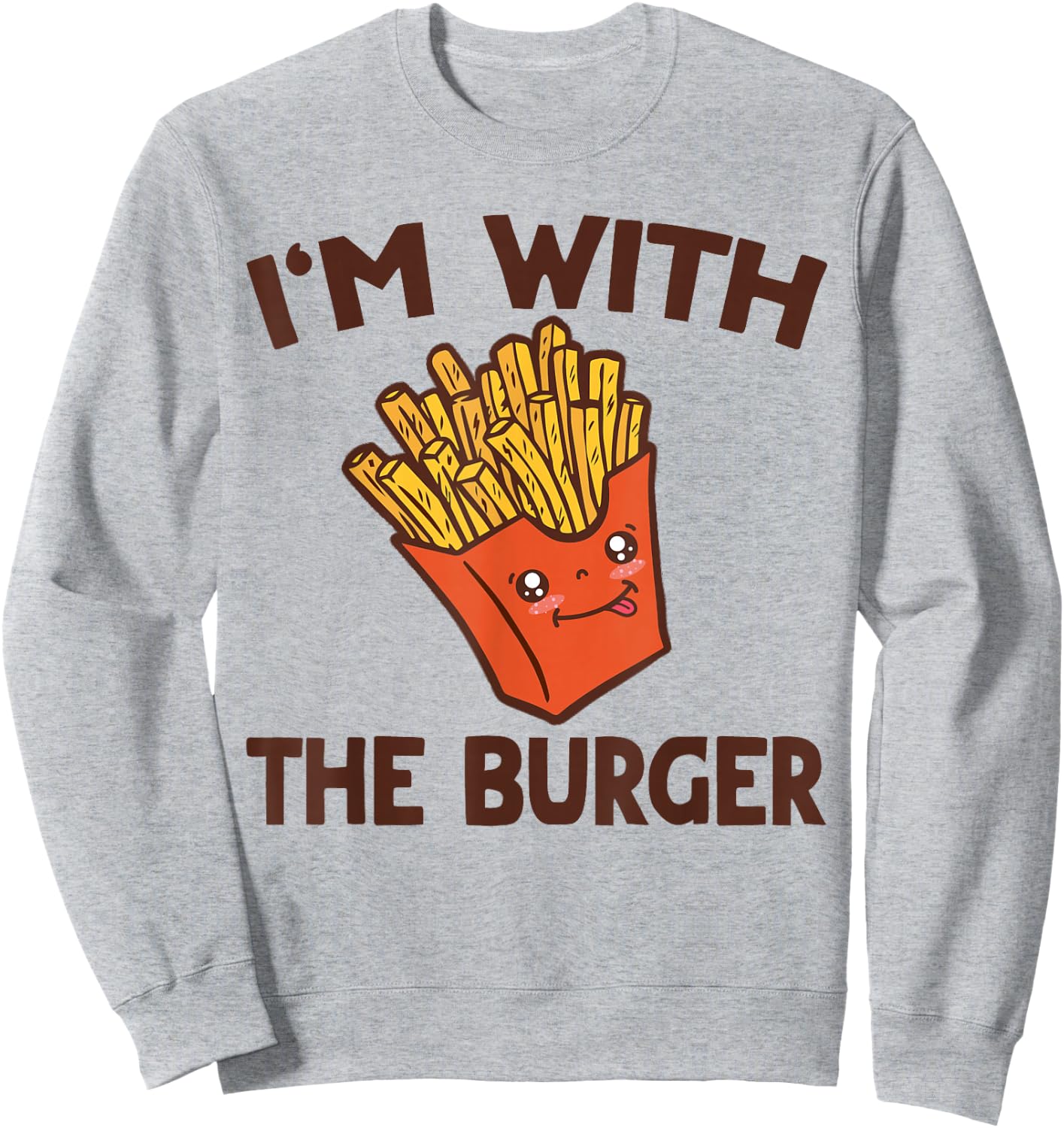 Burger & Fries Matching His & Hers Couples Sweatshirt - Sweatshirt | Ash