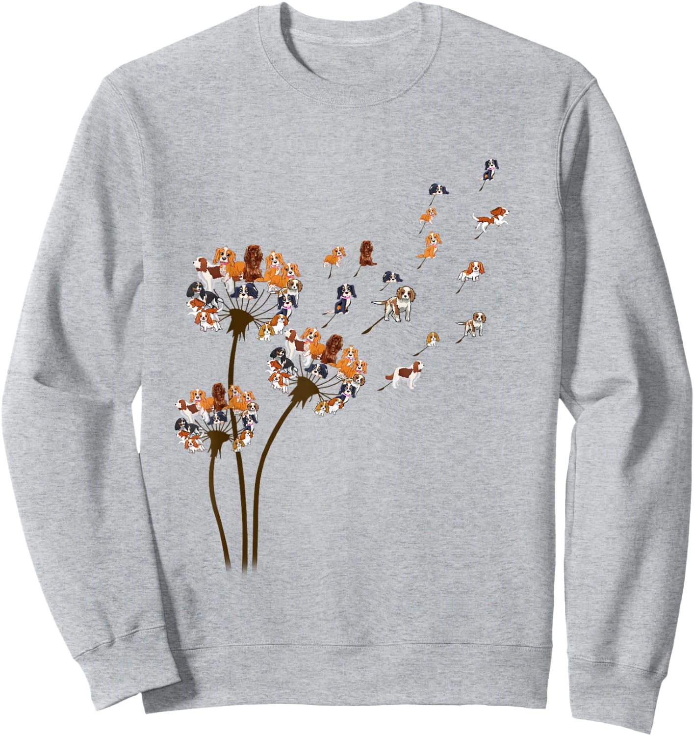 Cavalier King Charles Dandelion Funny Gift Dog Lovers Sweatshirt - Sweatshirt | Ash