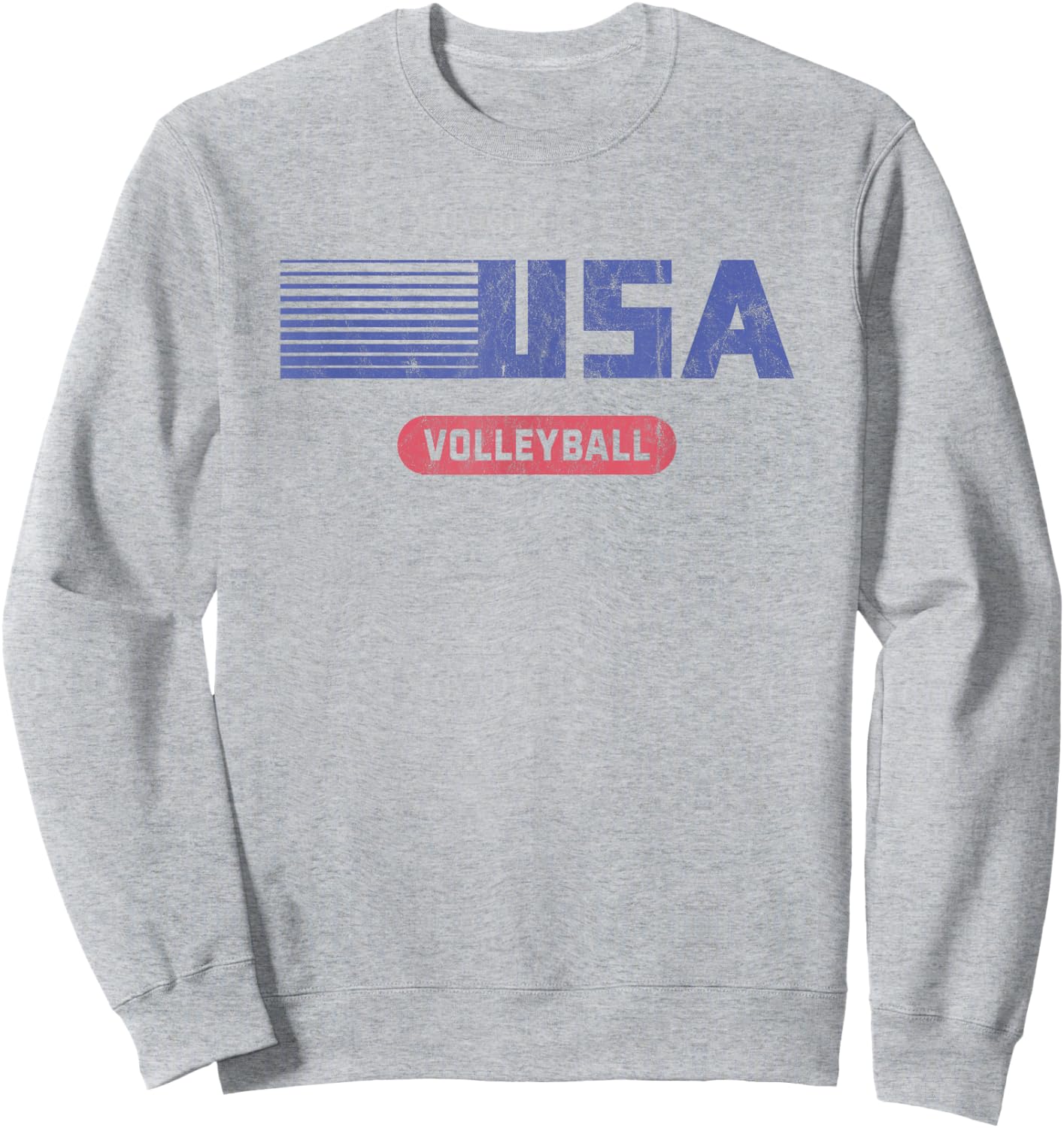 Retro USA 2020 Team American Volleyball Vintage Sweatshirt - Sweatshirt | Ash