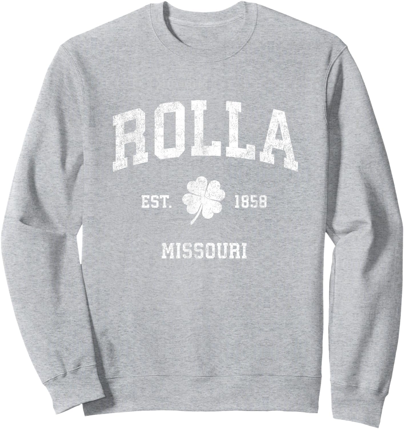 Rolla Missouri Vintage Shamrock Sports Sweatshirt - Sweatshirt | Ash