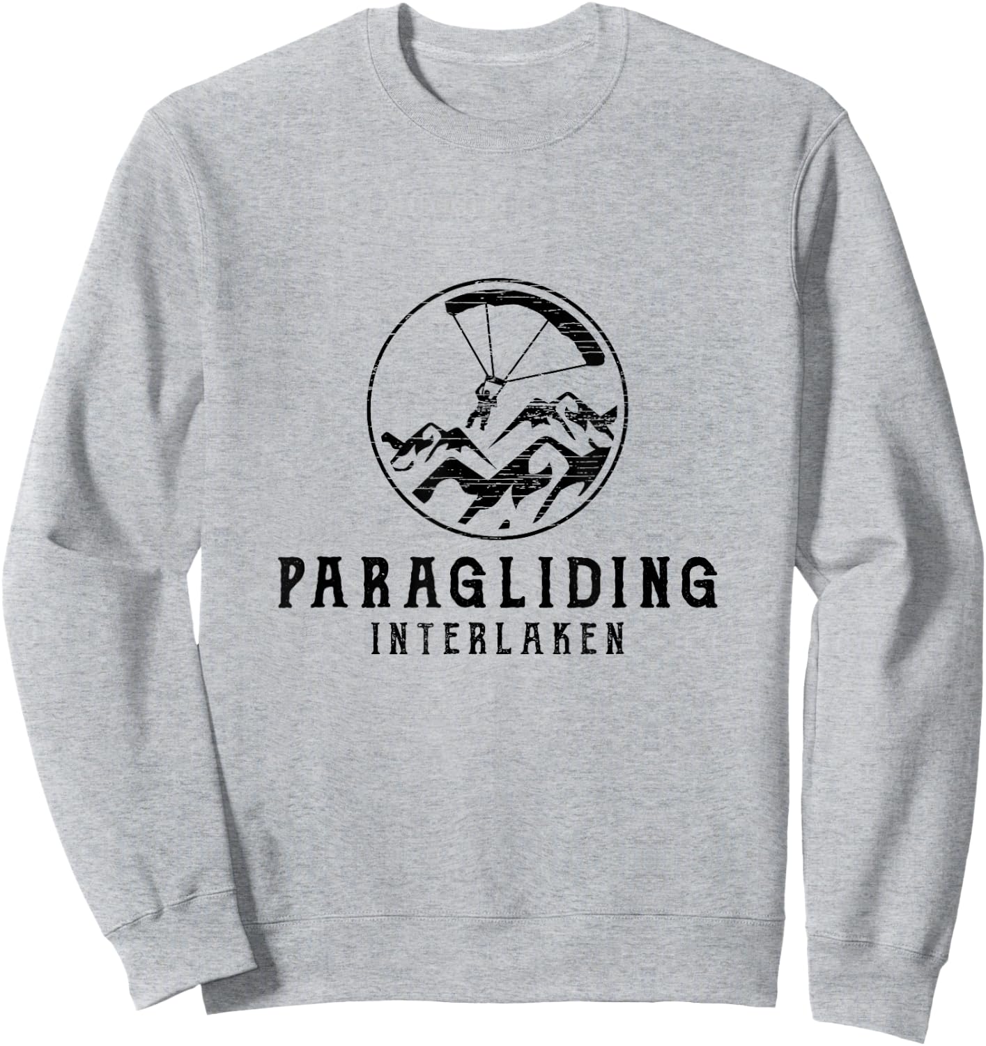 Paragliding Interlaken Swiss Vintage Logo Sweatshirt - Sweatshirt | Ash