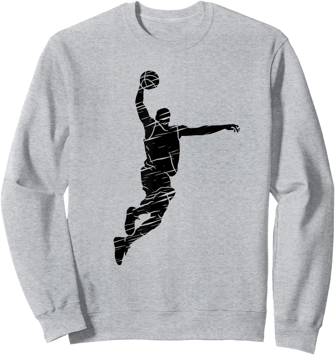 Basketball Player Retro Lines Sweatshirt - Sweatshirt | Ash