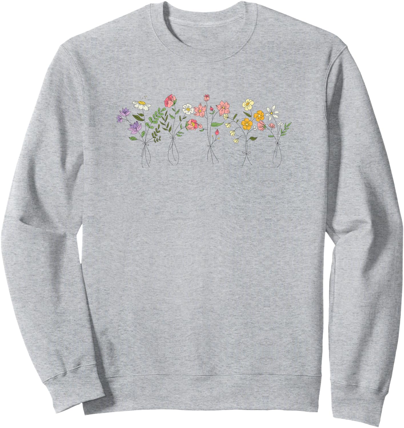Vintage Inspired Botanical Flower Gardener Naturalist Flower Sweatshirt - Sweatshirt | Ash