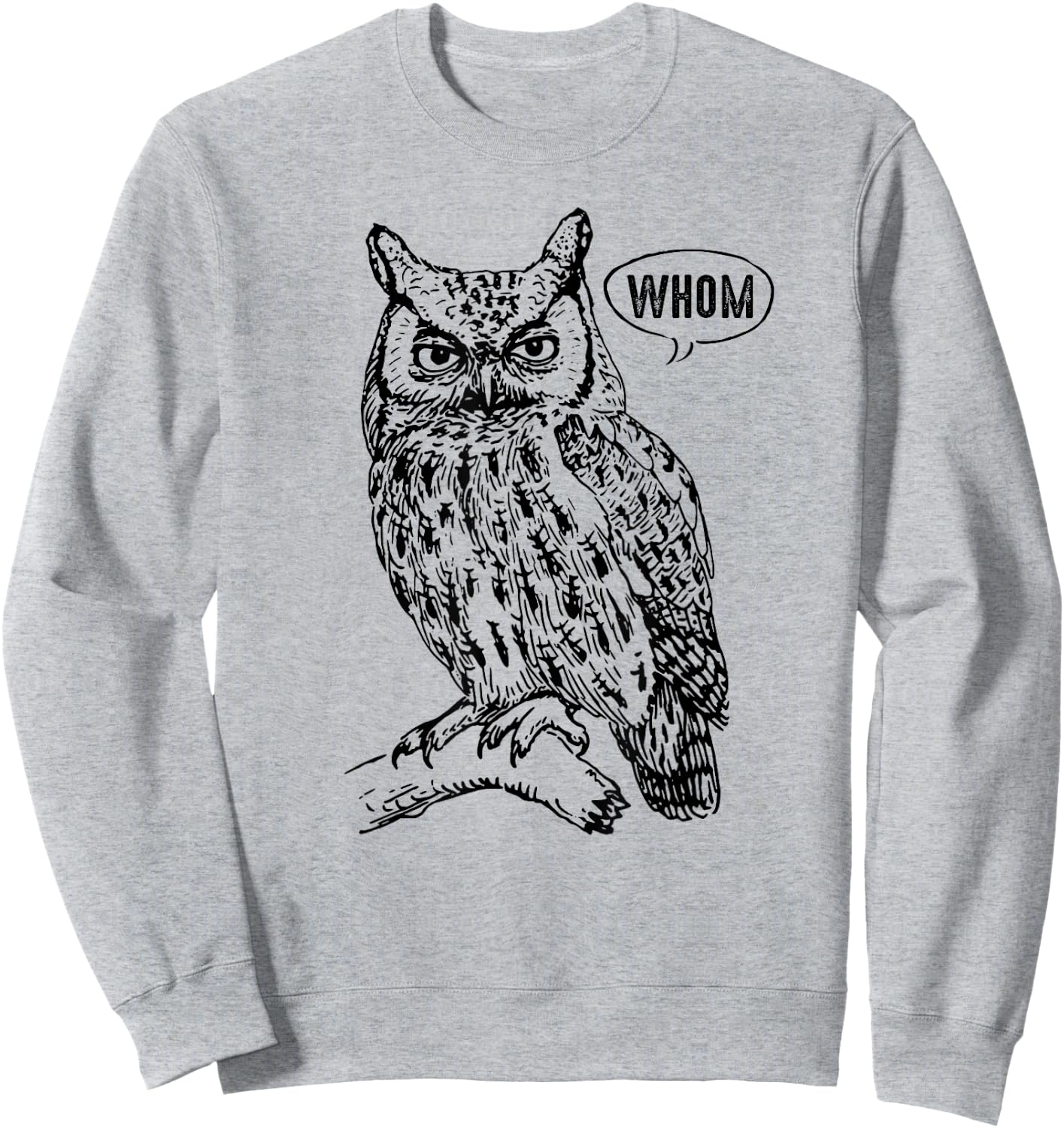 Funny English Teacher Grammar Gift Who Whom Owl Cute Bird Women Kids Sweatshirt - Sweatshirt | Ash