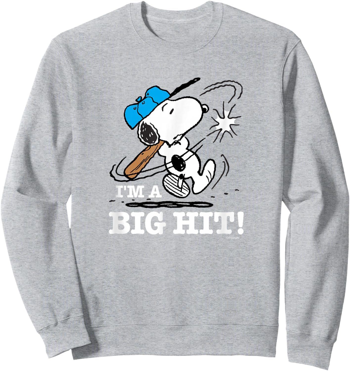 Peanuts - Snoopy Baseball Im A Big Hit Sweatshirt - Sweatshirt | Ash