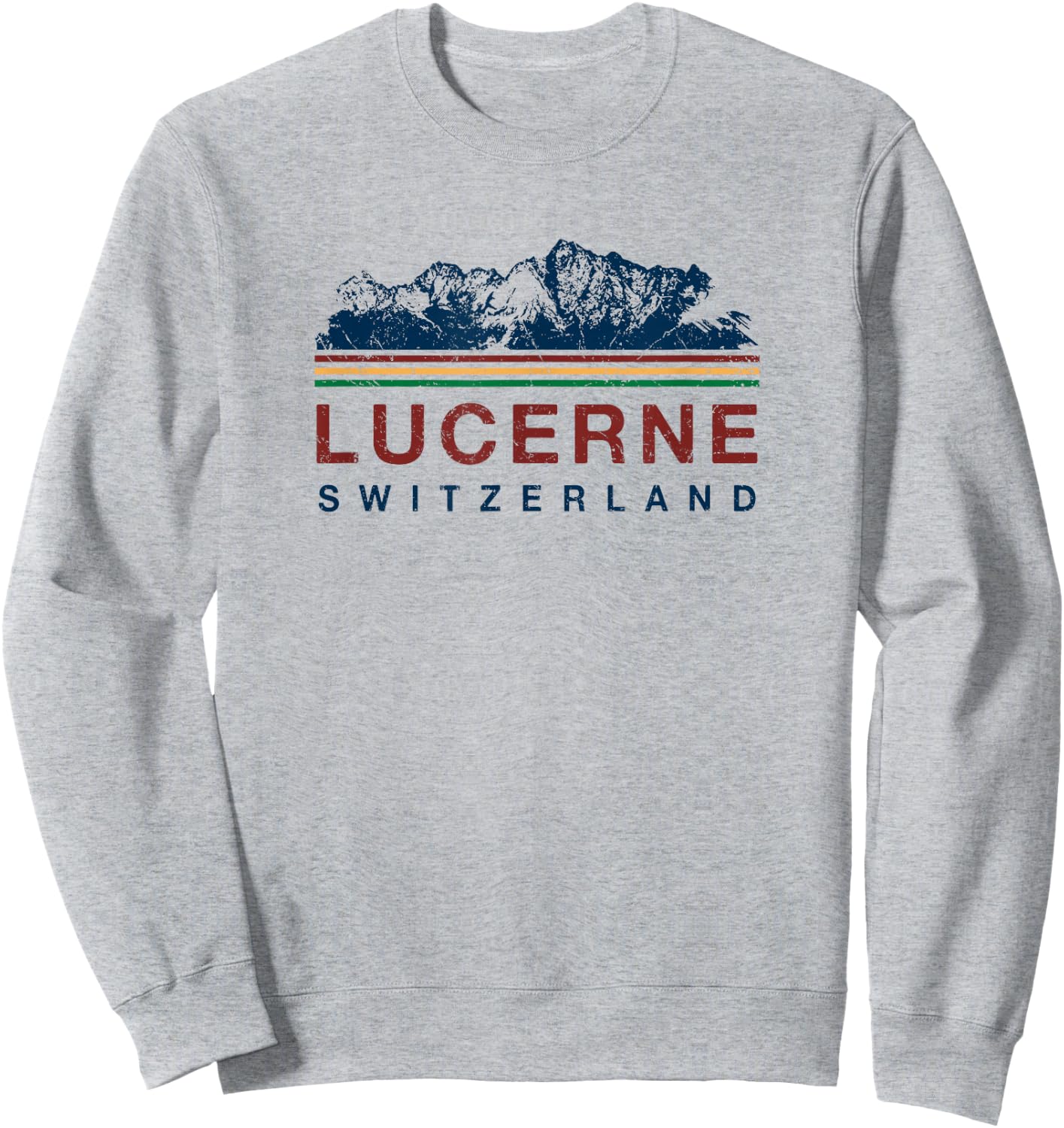 Switzerland Lucerne Swiss Mountain Climbing Retro Sweatshirt - Sweatshirt | Ash