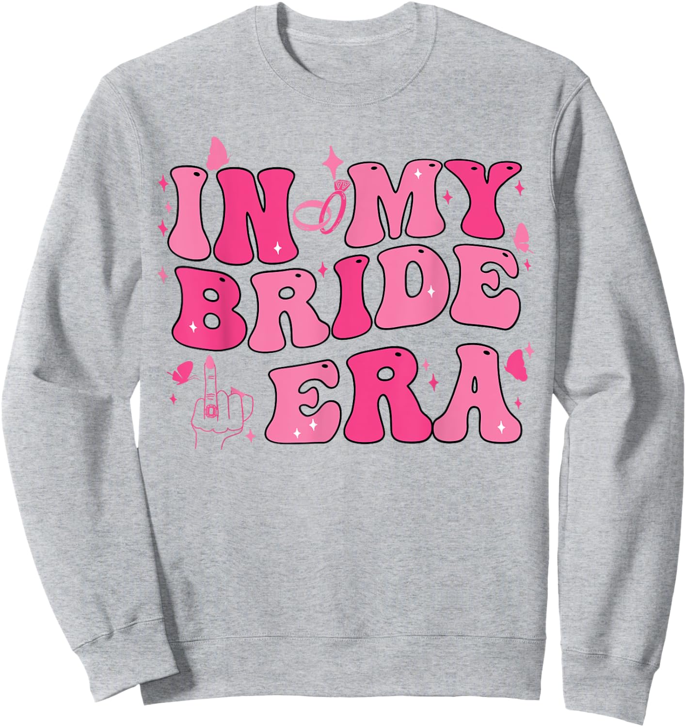 In My Bride Era Groovy Bride Bachelorette Party Bridesmaid Sweatshirt - Sweatshirt | Ash
