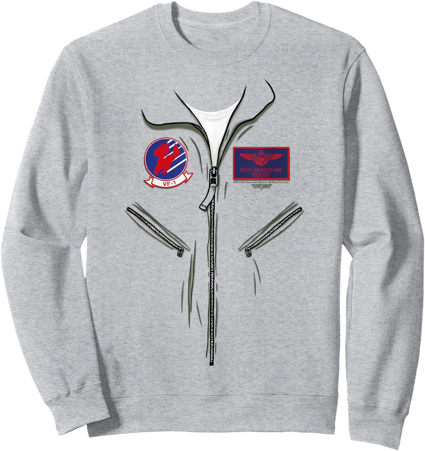 Top Gun Halloween Goose Pilot Costume Sweatshirt - Sweatshirt | Ash