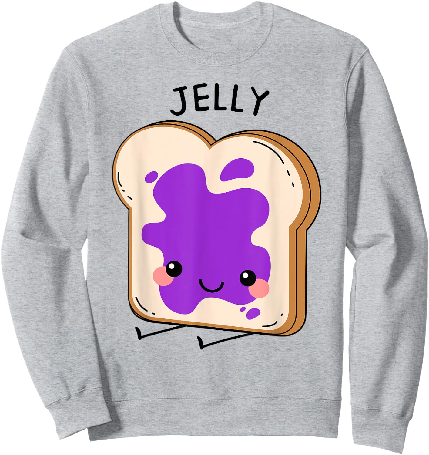 Jelly Matching Halloween Costume Set DIY Peanut Butter Shirt Sweatshirt - Sweatshirt | Ash