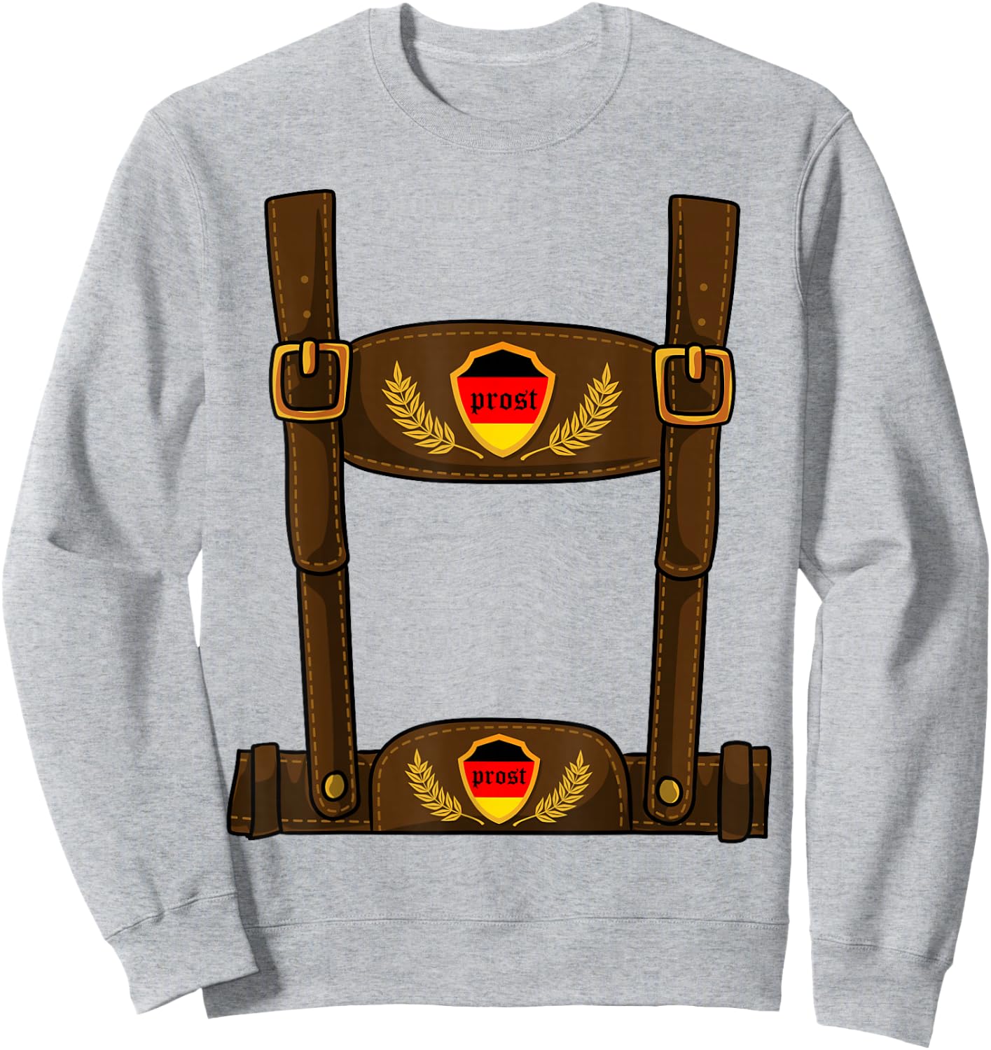 Oktoberfest Halloween Costume - Lederhosen Sweatshirt - Sweatshirt | Ash