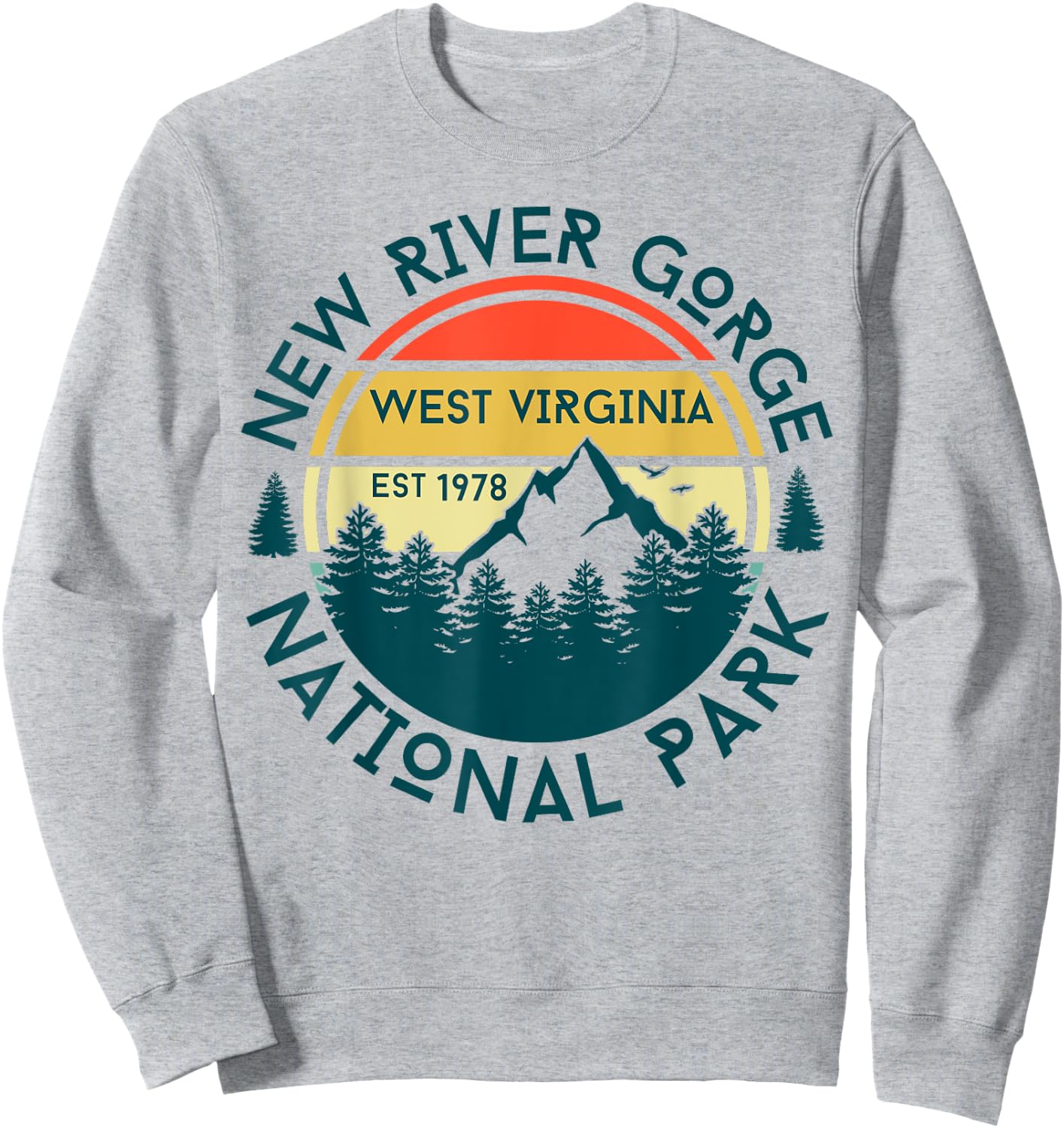 New River Gorge National Park West Virginia Hiking Outdoors Sweatshirt - Sweatshirt | Ash