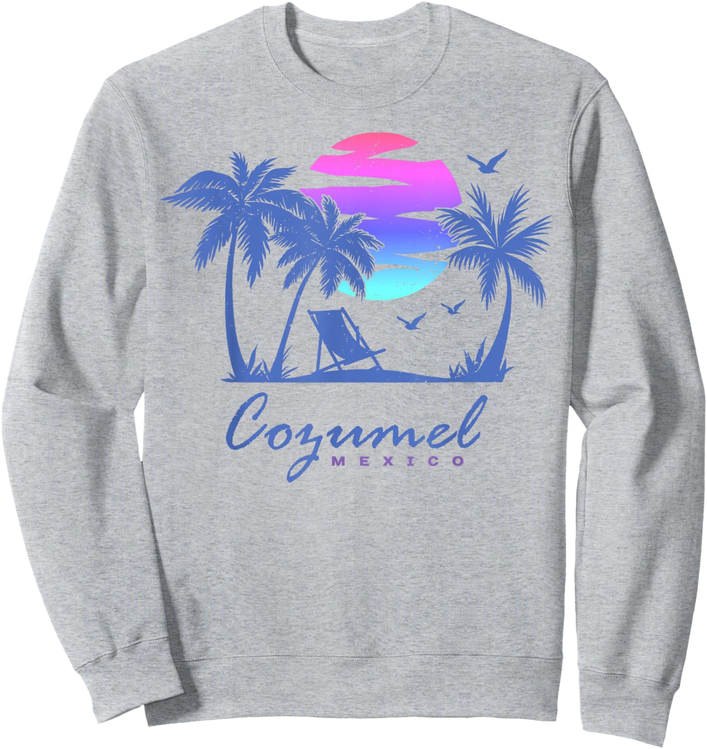 COZUMEL Mexico Beach Vacation Spring Break Honeymoon Vintage Sweatshirt - Sweatshirt | Ash