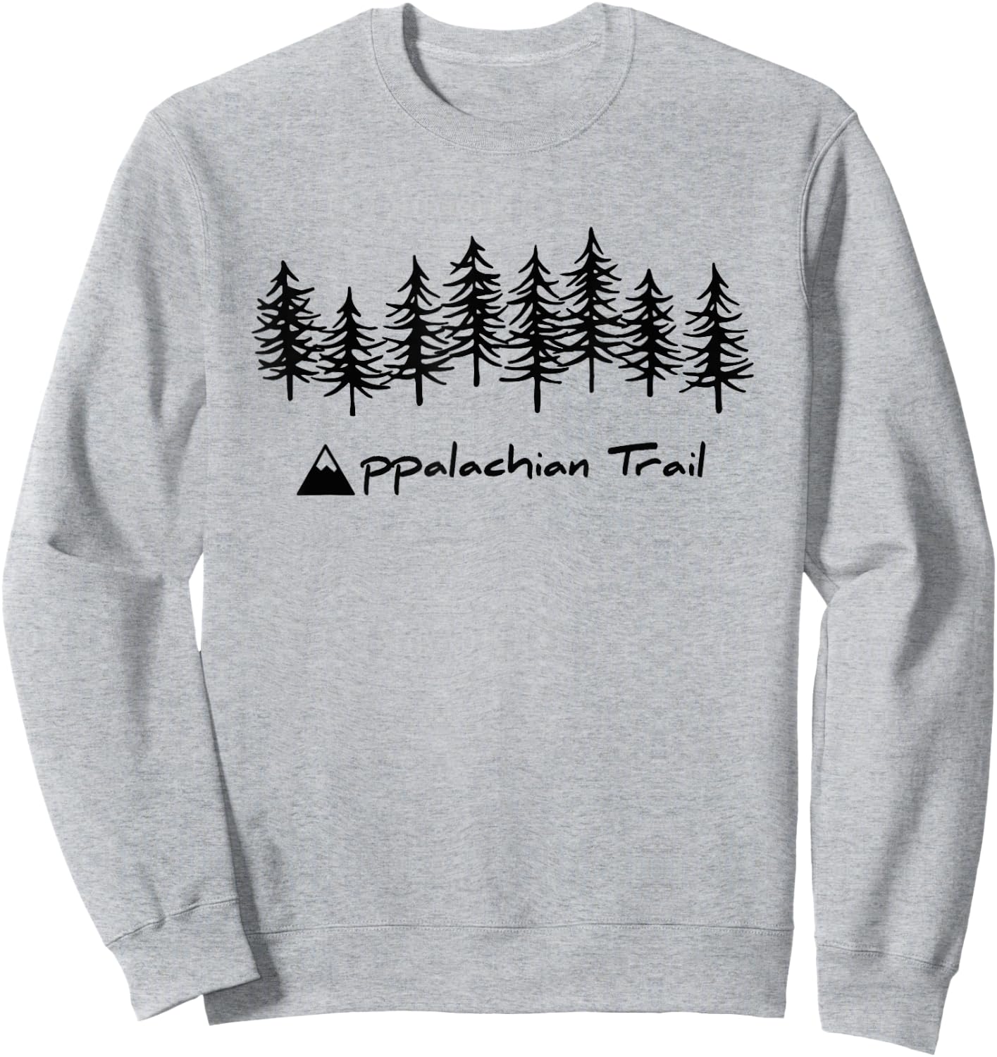 AT Appalachian Trail Hiking Mountain / Tree Graphic Sweatshirt - Sweatshirt | Ash