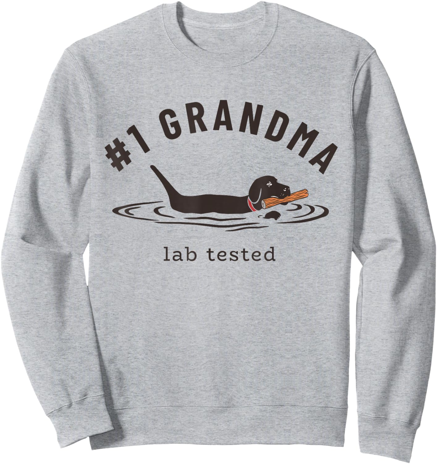 Black Lab #1 Grandma - Labrador Retriever Owner Mother's Day Sweatshirt - Sweatshirt | Ash