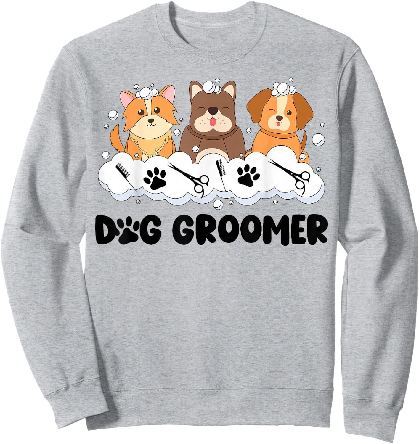 Dog Grooming For Dog Groomer Dog Groomer - Kids, Grey, Small, Short Sleeve Sweatshirt - Sweatshirt | Ash