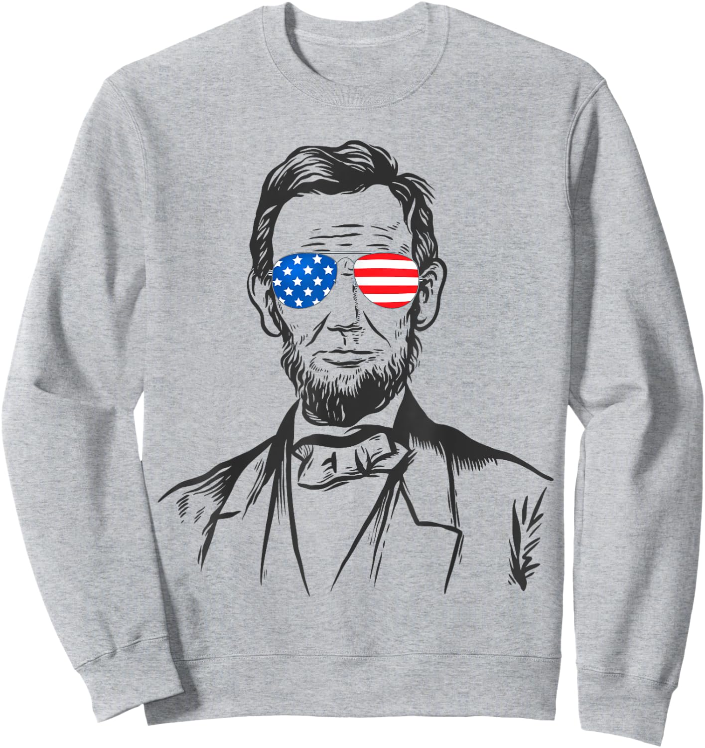 President Abraham Lincoln Portrait USA America Sunglasses Sweatshirt - Sweatshirt | Ash