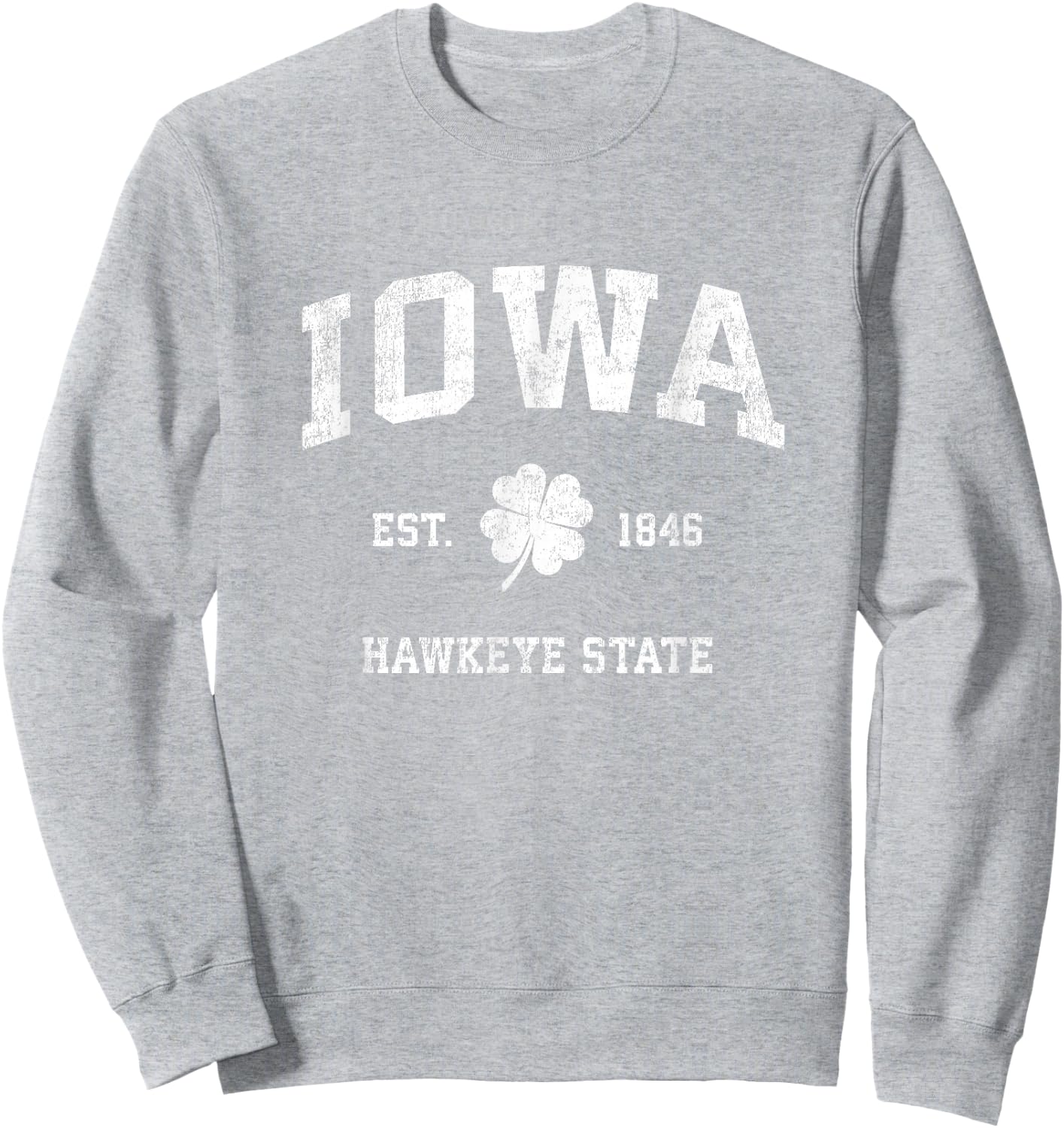 Iowa Vintage Shamrock Sports Sweatshirt - Sweatshirt | Ash