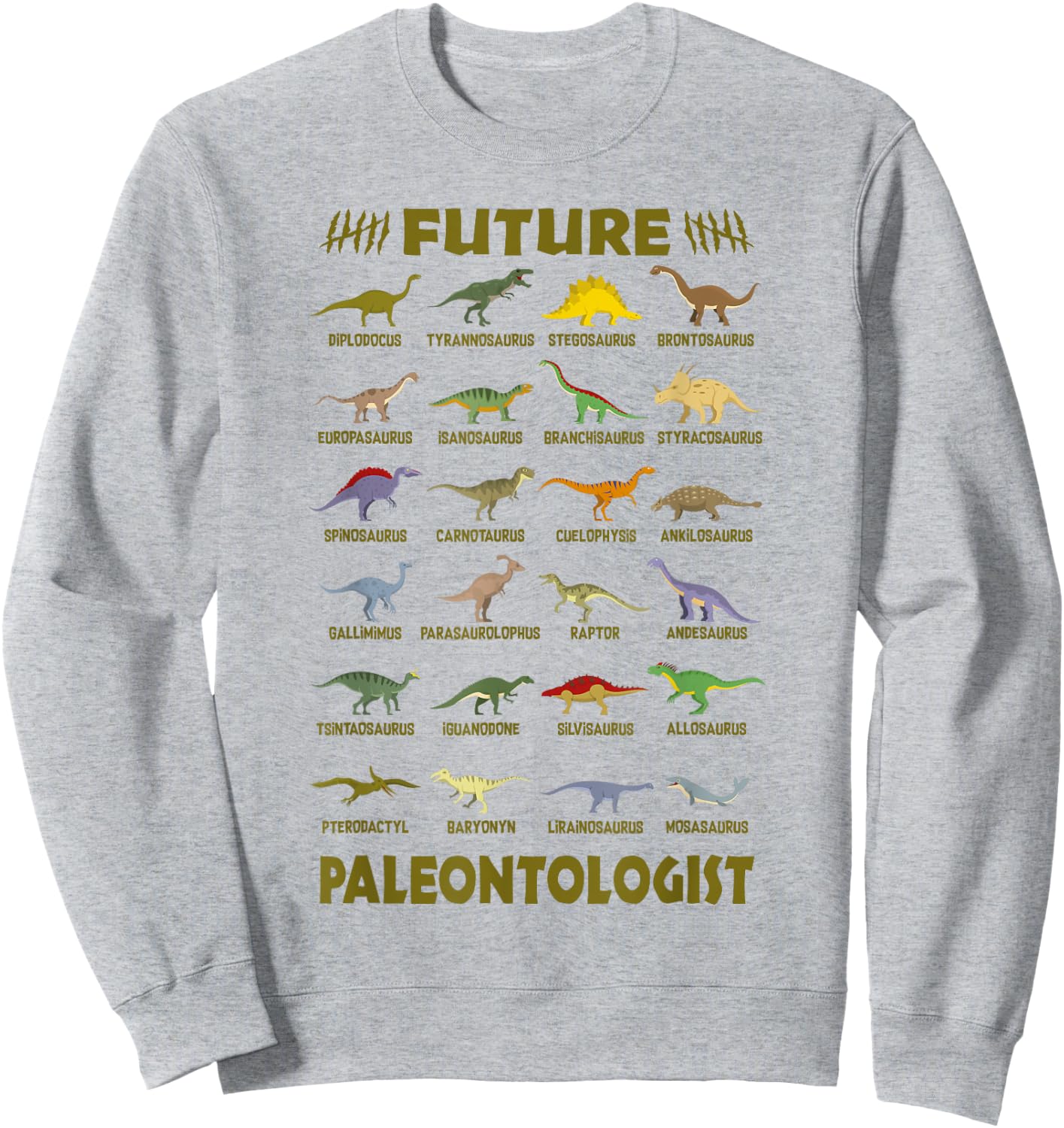 Future Paleontologist Dinosaur Costume Shirts Boys and Girls Sweatshirt - Sweatshirt | Ash