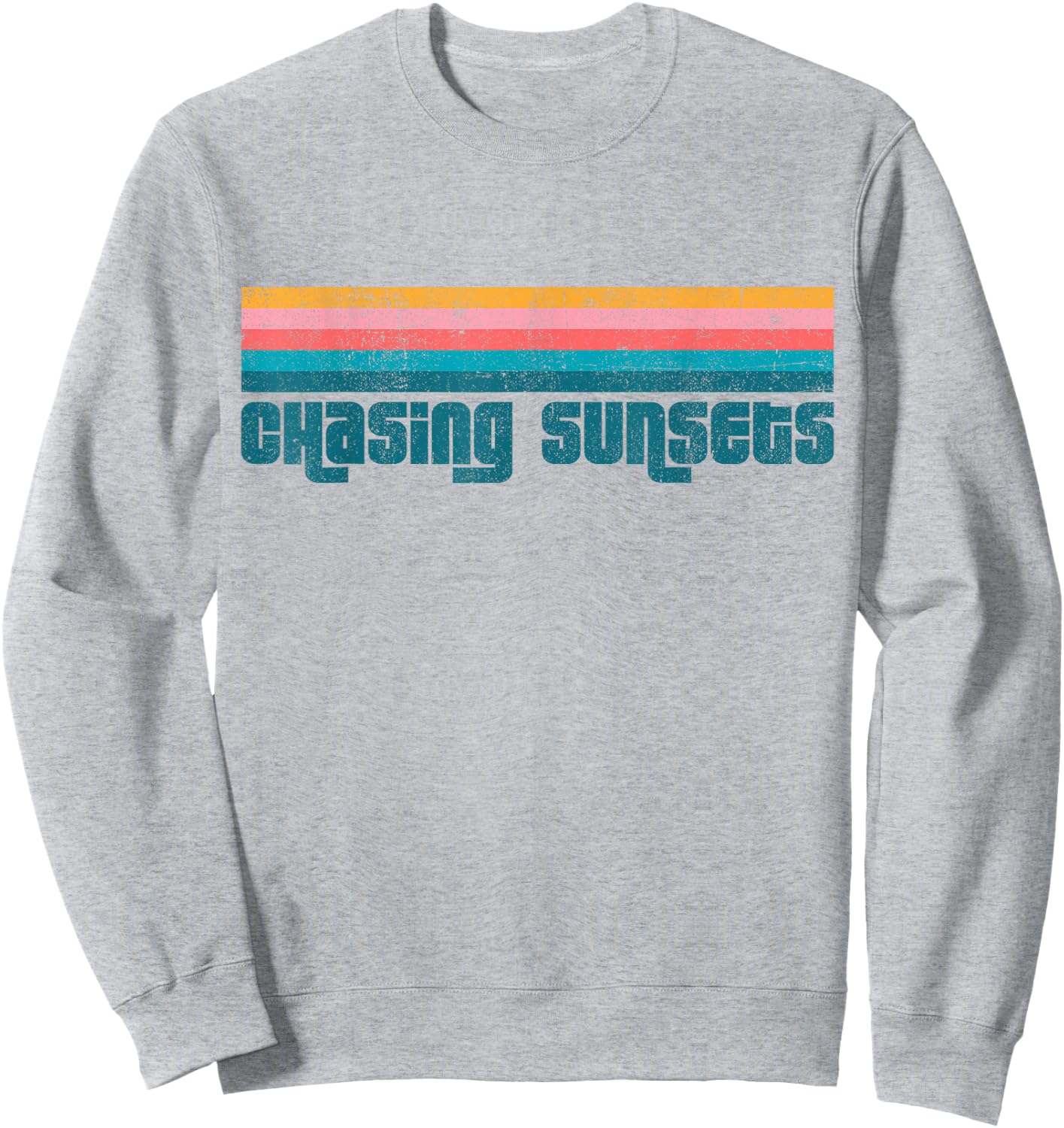 Vintage Chasing Sunsets Beach Summer Retro Cute Women's Gift Sweatshirt - Sweatshirt | Ash