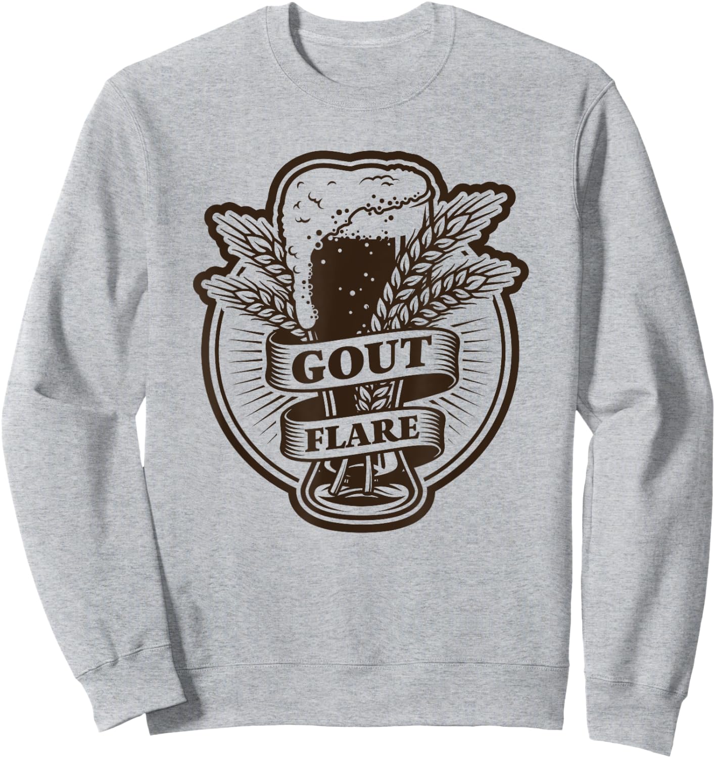 GOUT FLARE cool vintage artwork for beer lovers w/ gout Sweatshirt - Sweatshirt | Ash