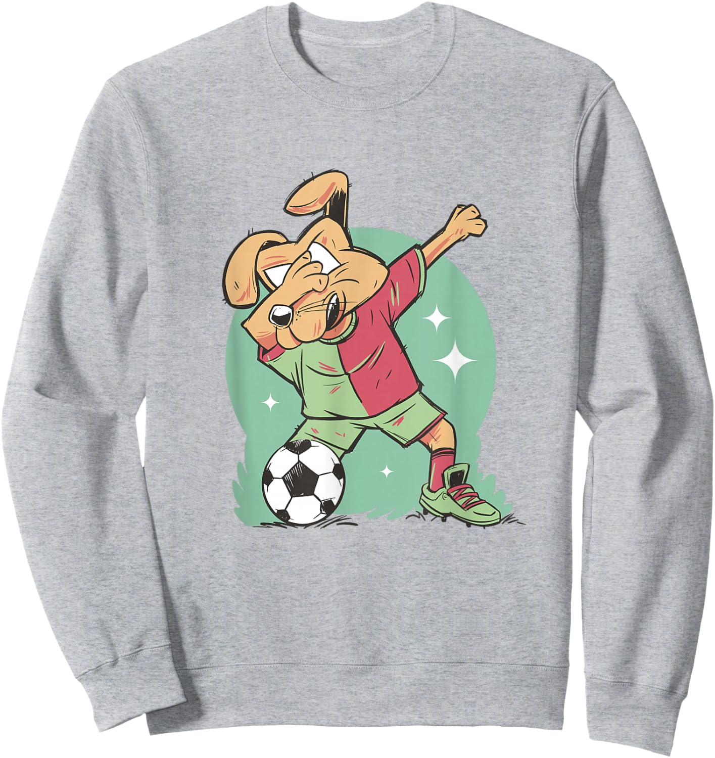 Dog Playing Soccer And Dabbing Sport Funny Football Sweatshirt - Sweatshirt | Ash