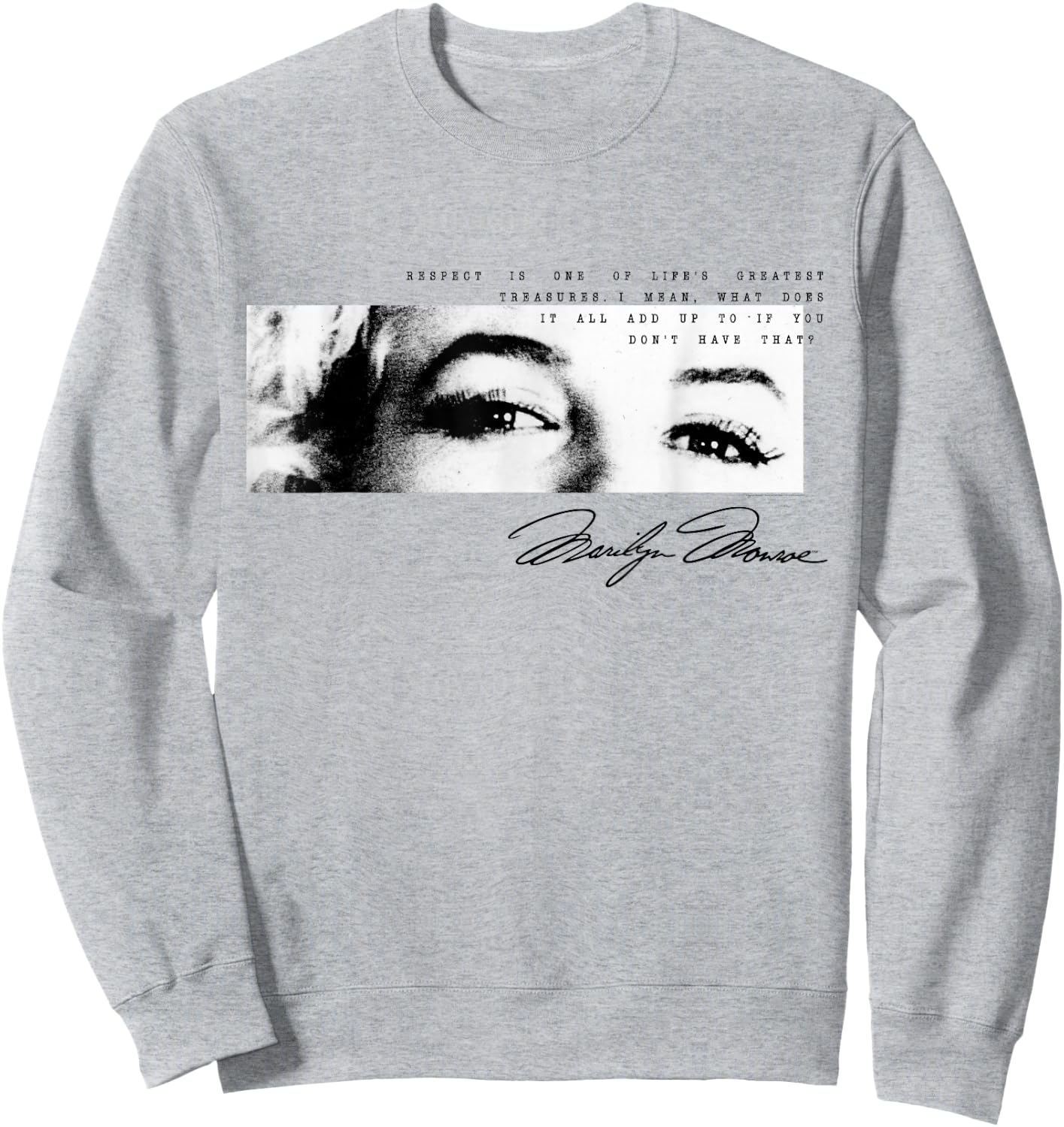 Marilyn Monroe Eyes and Respect Signature Small Sweatshirt - Sweatshirt | Ash