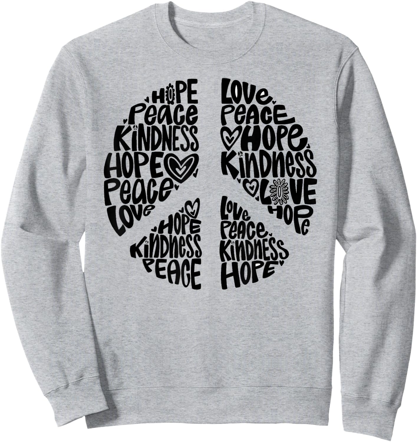 PEACE LOVE Shirt 60s 70s Tie Dye Hippie Halloween Costume Sweatshirt - Sweatshirt | Ash