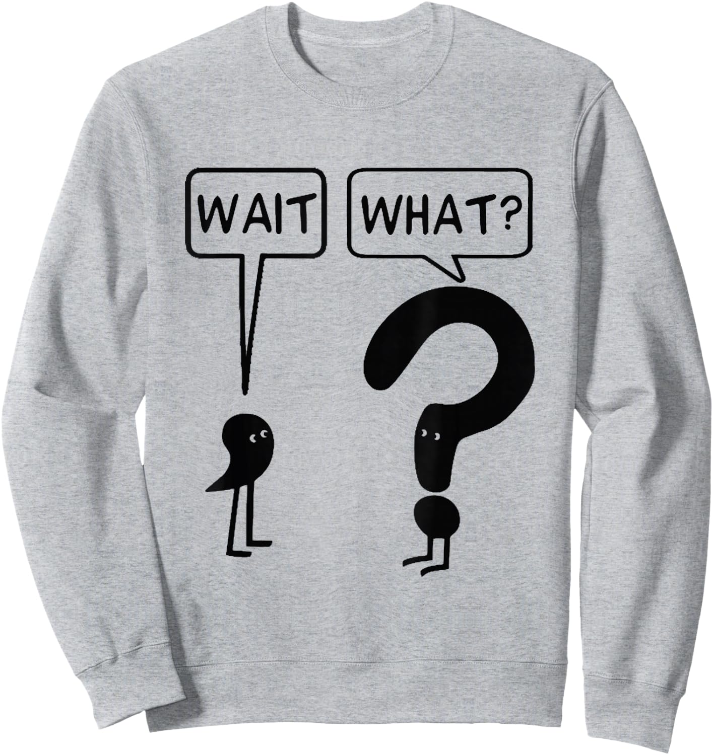 Wait What Funny Grammar Questioning Punctuation Sweatshirt - Sweatshirt | Ash
