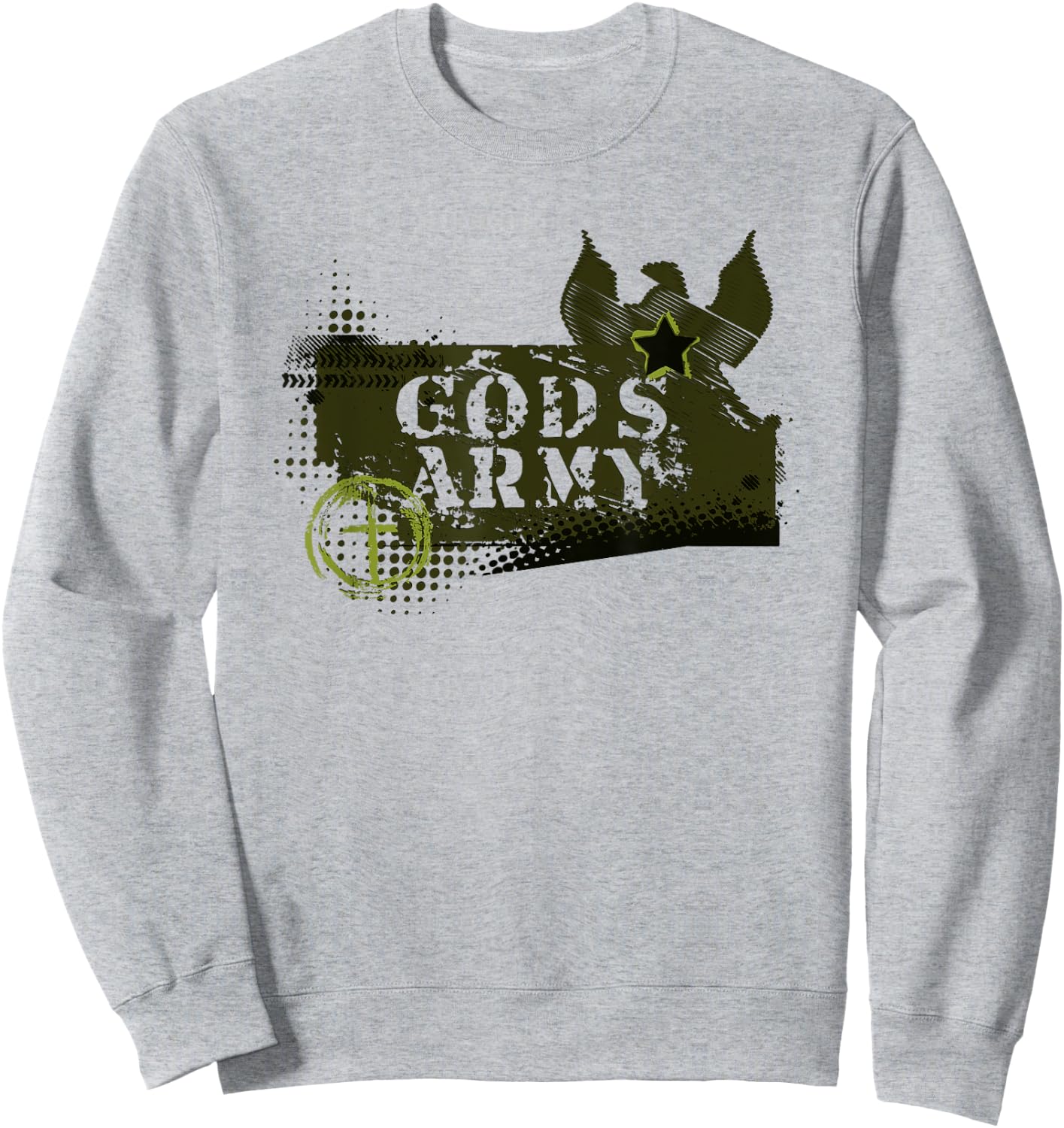 God's Army Christian Boys and Youth Military type Sweatshirt - Sweatshirt | Ash