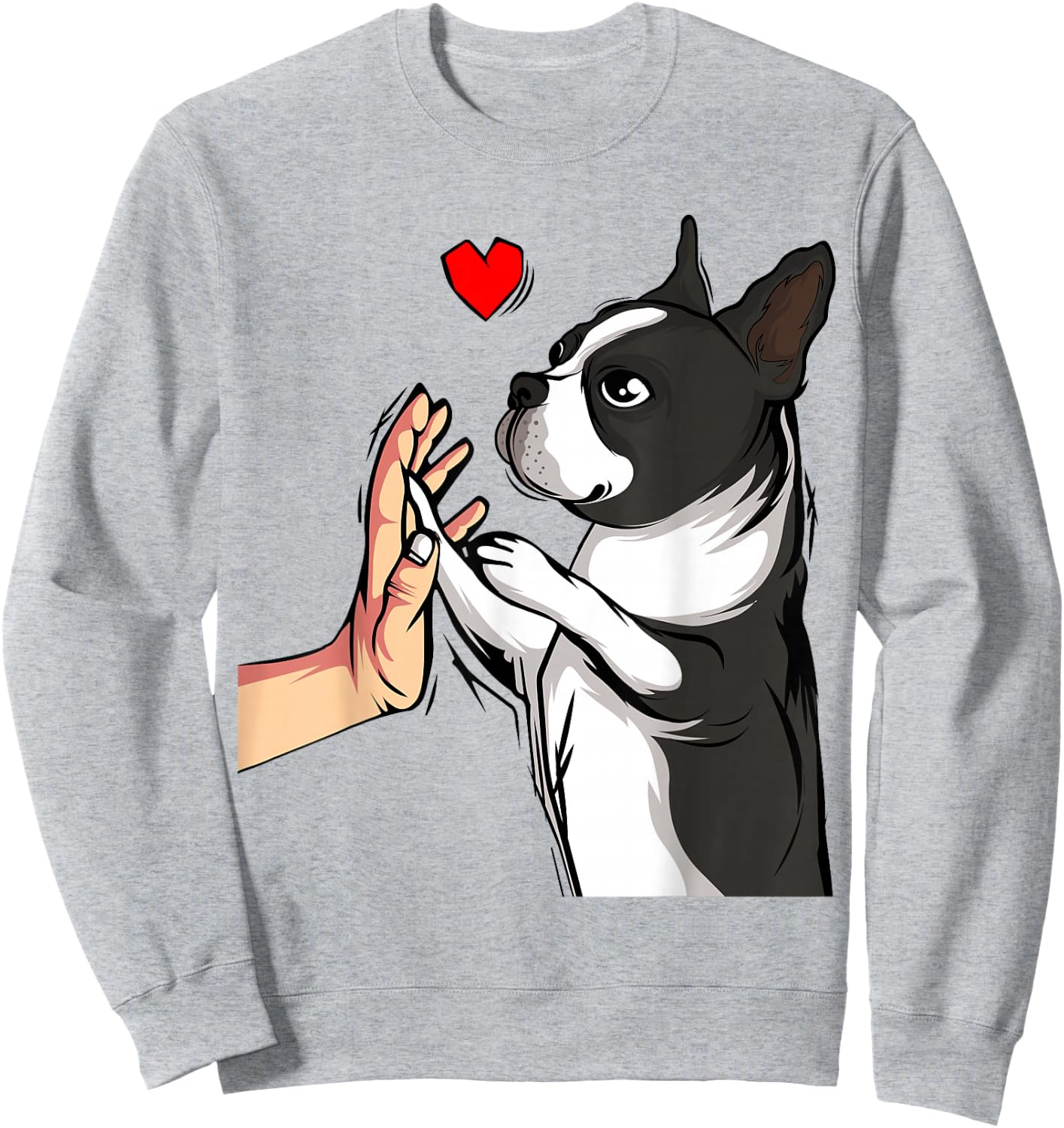 Boston Terrier Love Bostie Dog Mom Funny Girls Small Sweatshirt - Sweatshirt | Ash