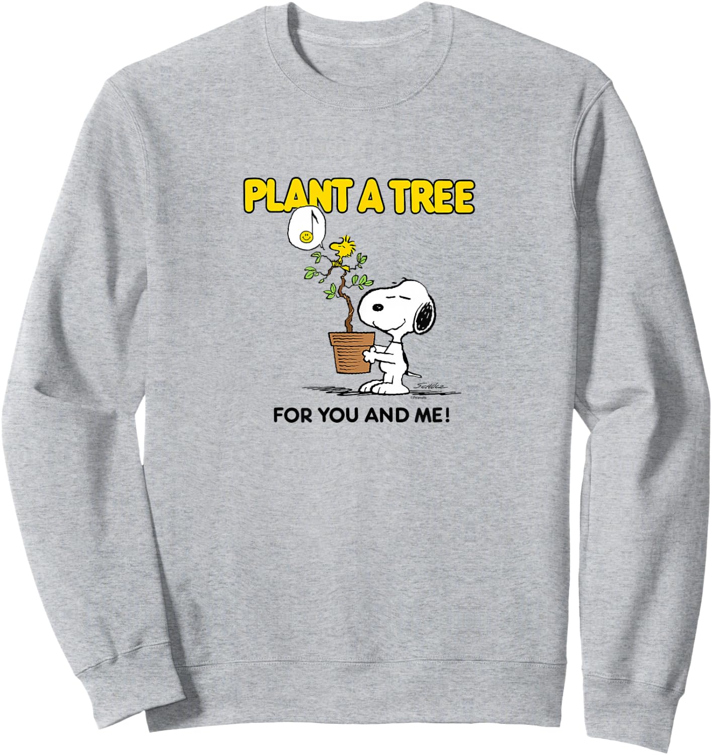 Peanuts - Earth Day Snoopy Plant A Tree for You and Me Sweatshirt - Sweatshirt | Ash