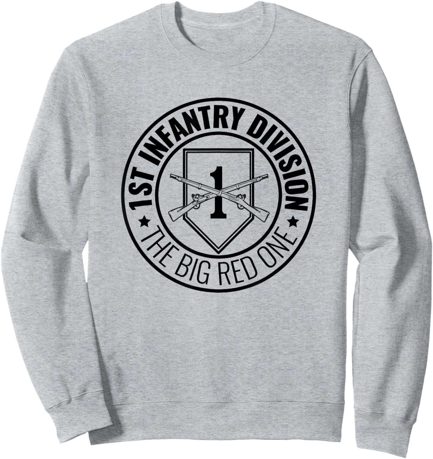 Big Red One 1st Infantry Division T Shirt 20556 Sweatshirt - Sweatshirt | Ash