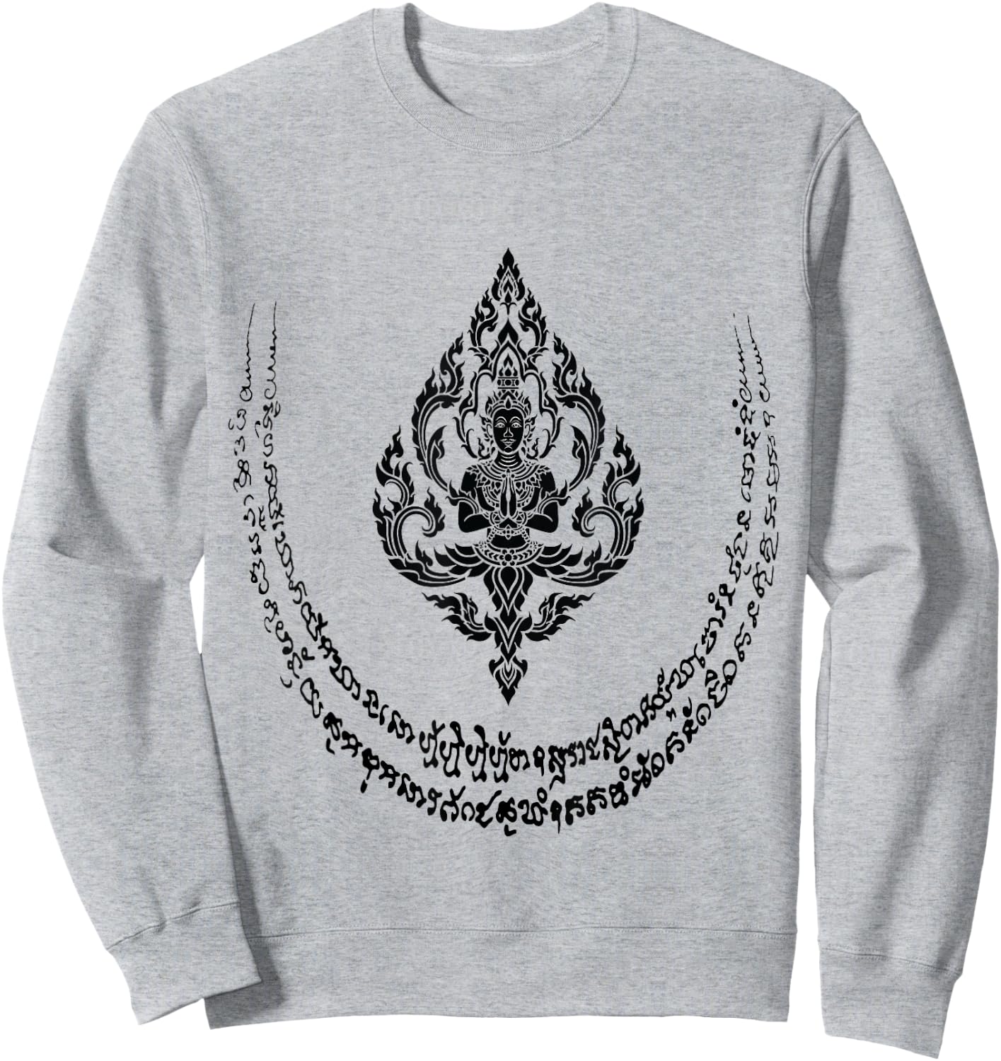 Thai Design Thailand Fashion Magical Thai Tattoos Sak Yant Sweatshirt - Sweatshirt | Ash