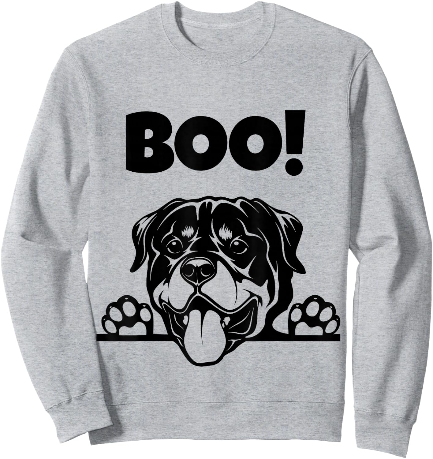 Boo! | Hiding Puppy Metzgerhund Dog Halloween Rottweiler Sweatshirt - Sweatshirt | Ash