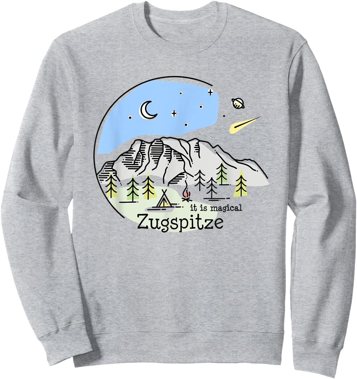 Zugspitze Garmisch Partenkirchen Bavaria Hiking Souvenir Sweatshirt - Sweatshirt | Ash