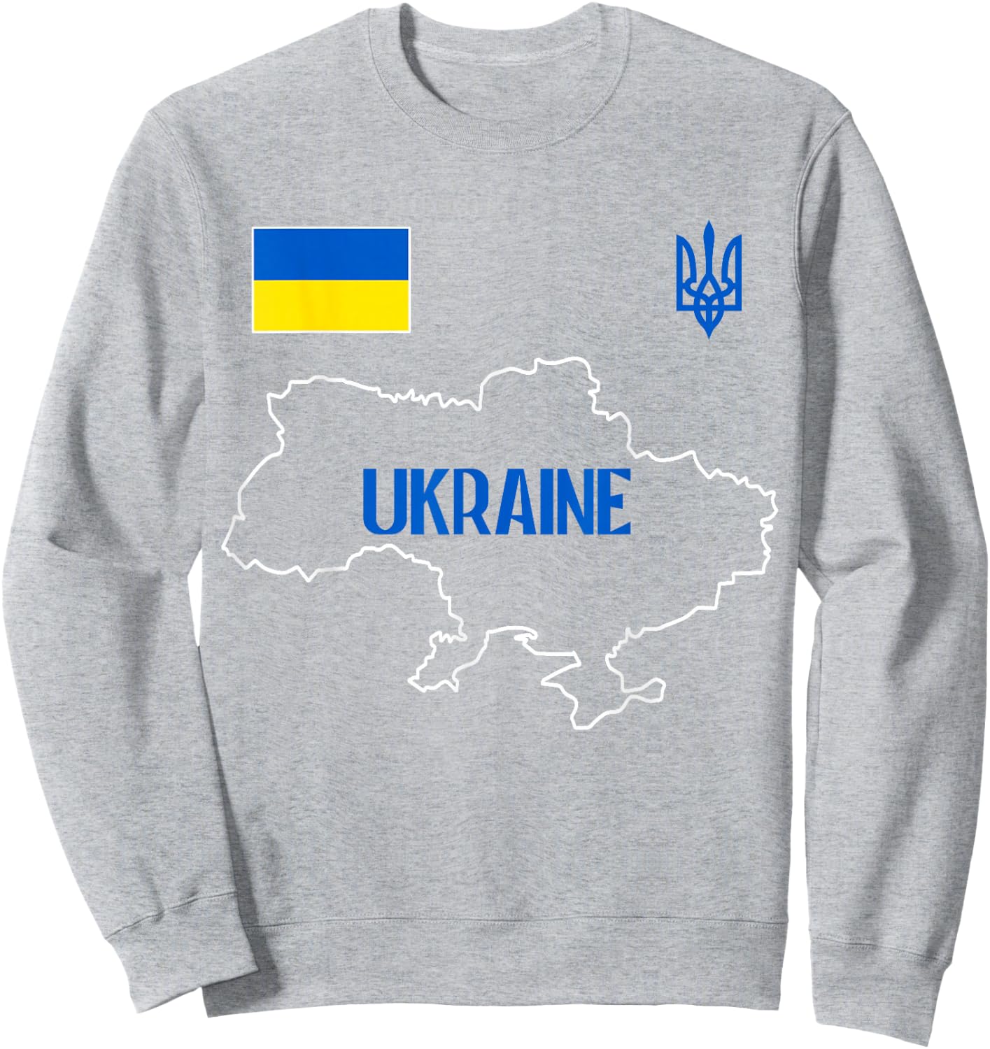 Ukrainian Patriotic Ukraine Flag, Ukrainian Football Fan Sweatshirt - Sweatshirt | Ash