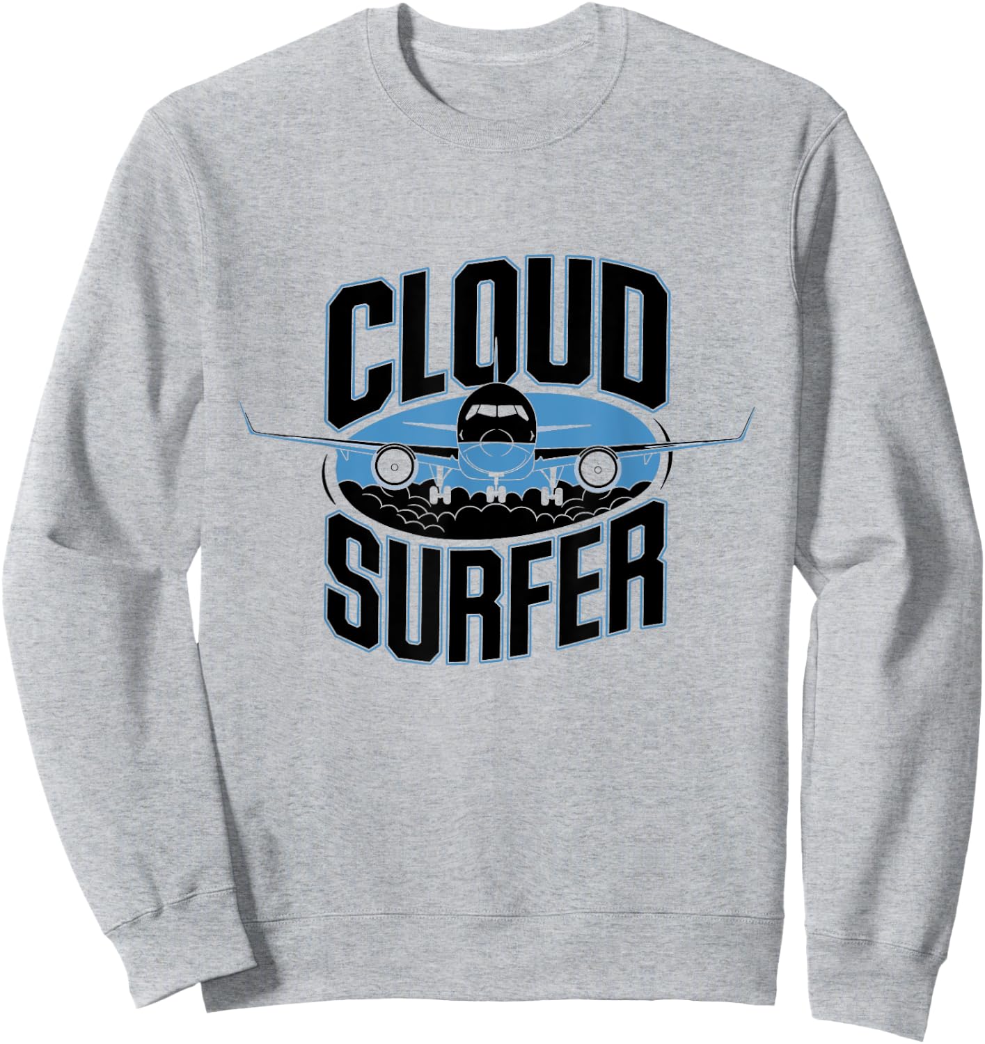 Cloud Surfer Airplane Fly Aviation Flying Plane Enthusiast Sweatshirt - Sweatshirt | Ash