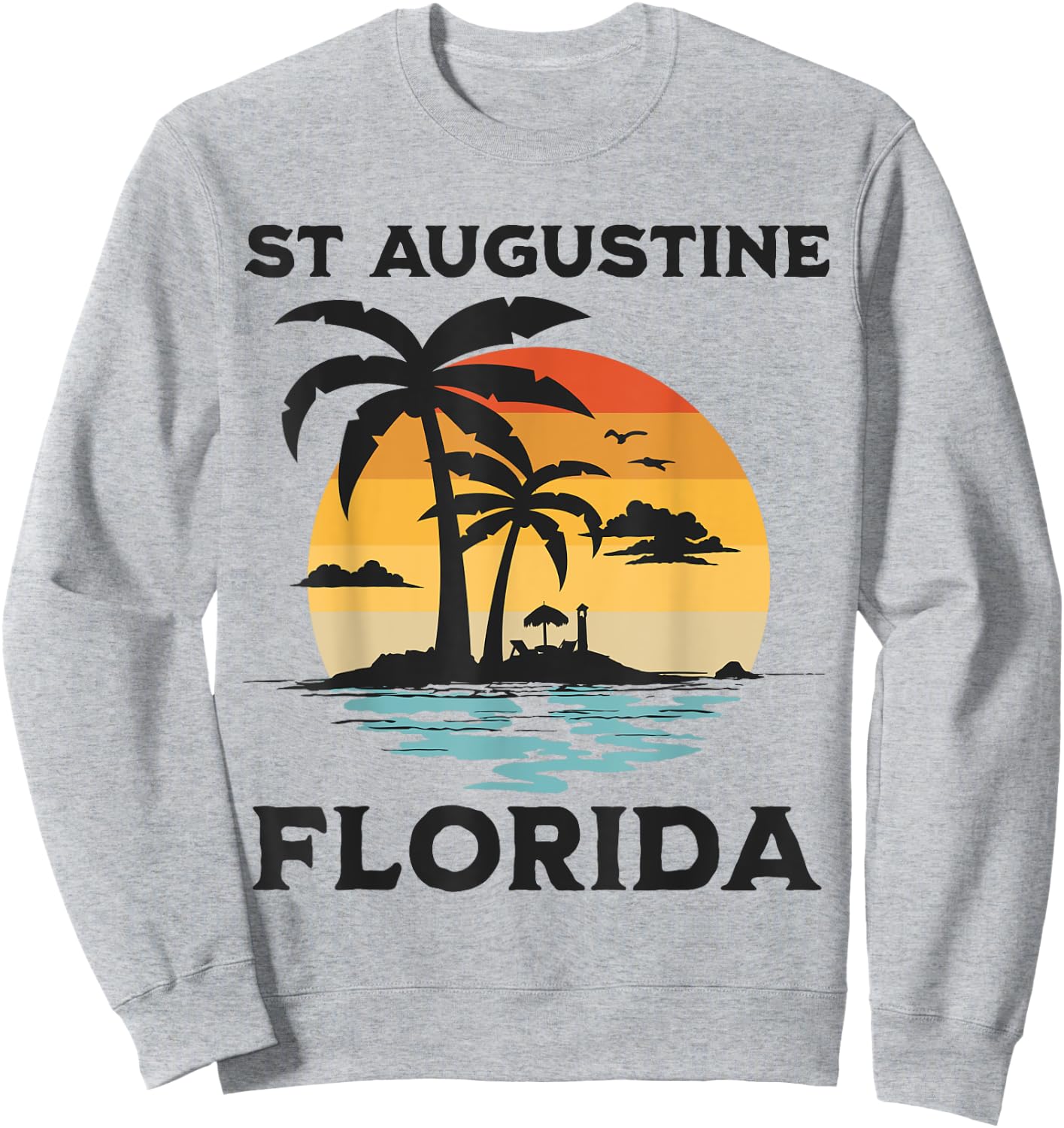 St Augustine Florida Beach Surf Summer Vacation Vintage Women Kids Sweatshirt - Sweatshirt | Ash