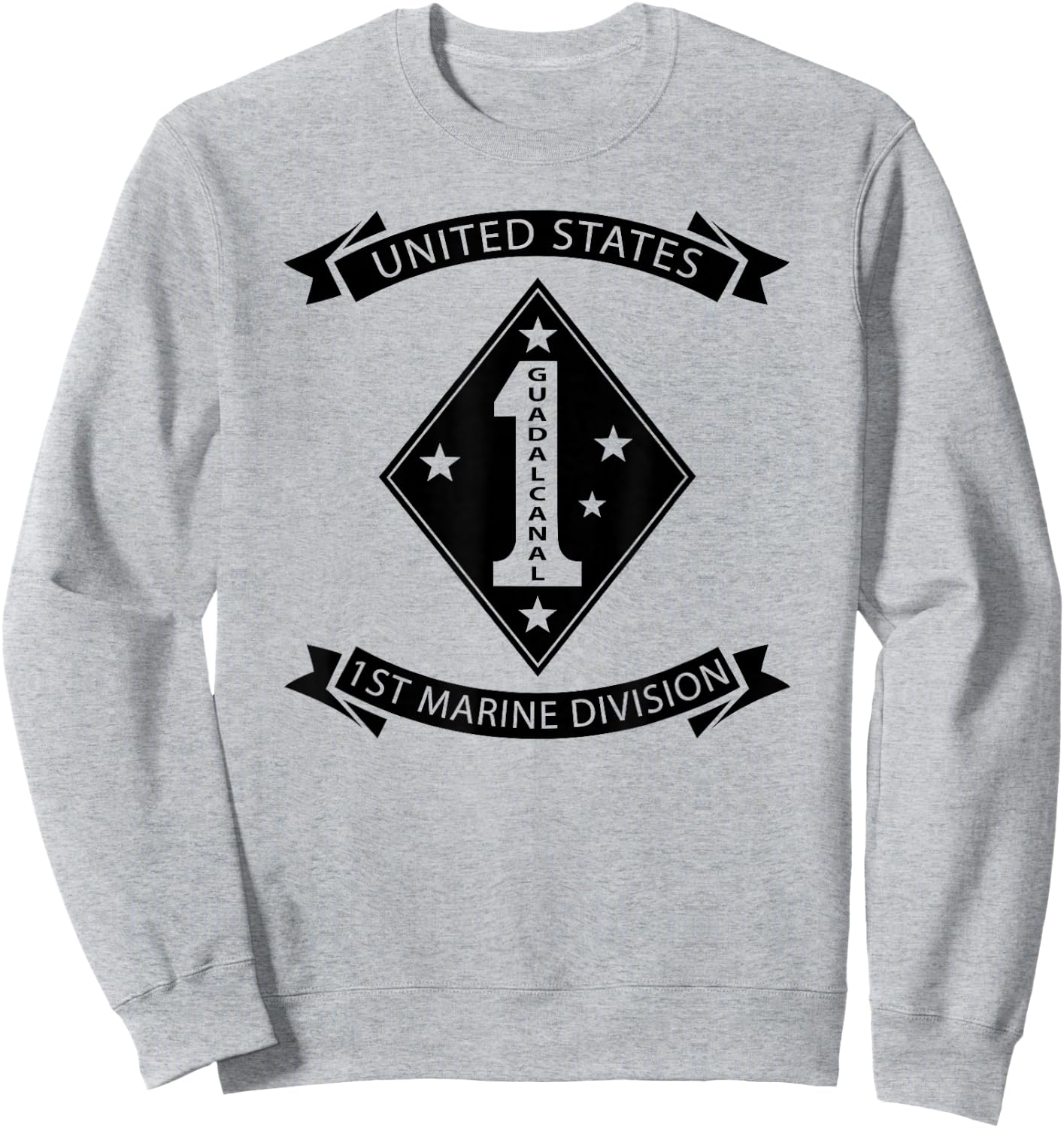 United States - 1ST Marine Division Sweatshirt - Sweatshirt | Ash