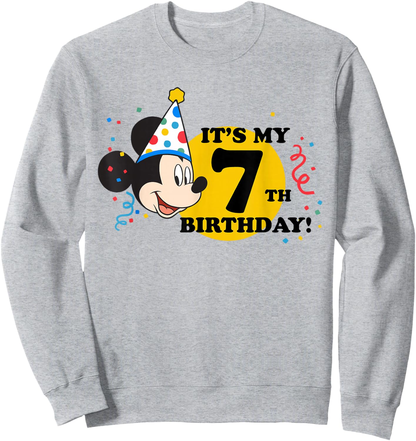 Disney Mickey Mouse 7th Birthday Sweatshirt - Sweatshirt | Ash